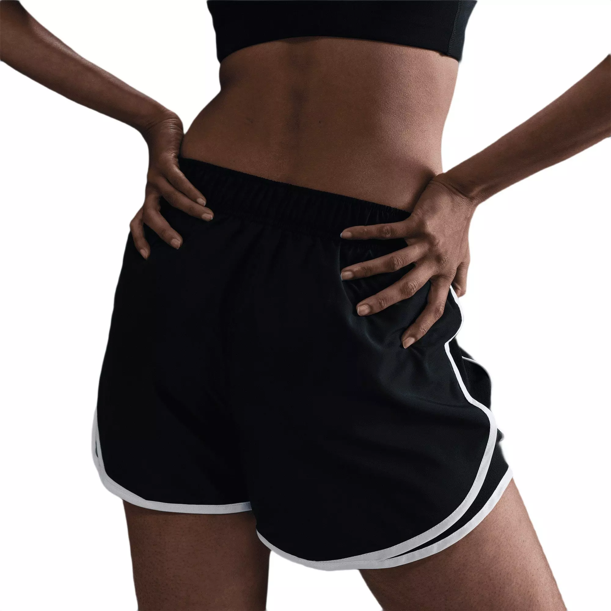 Nike Women's Tempo Dri-FIT Mid-Rise Brief-Lined Running Shorts - Black/White - BLACK/WHITE