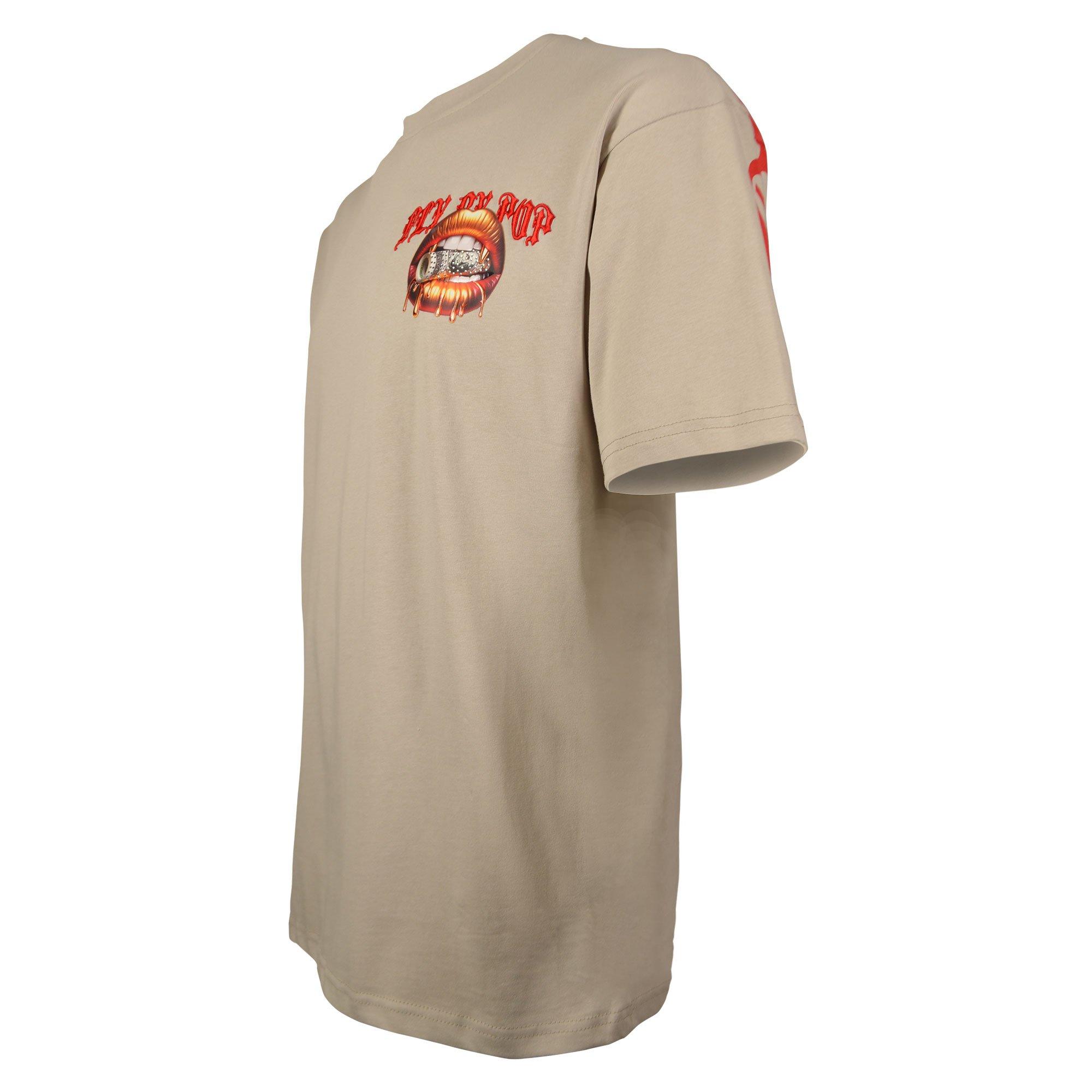 Streetz Iz Watchin Men's FBP Golden Lips Tee - TAN