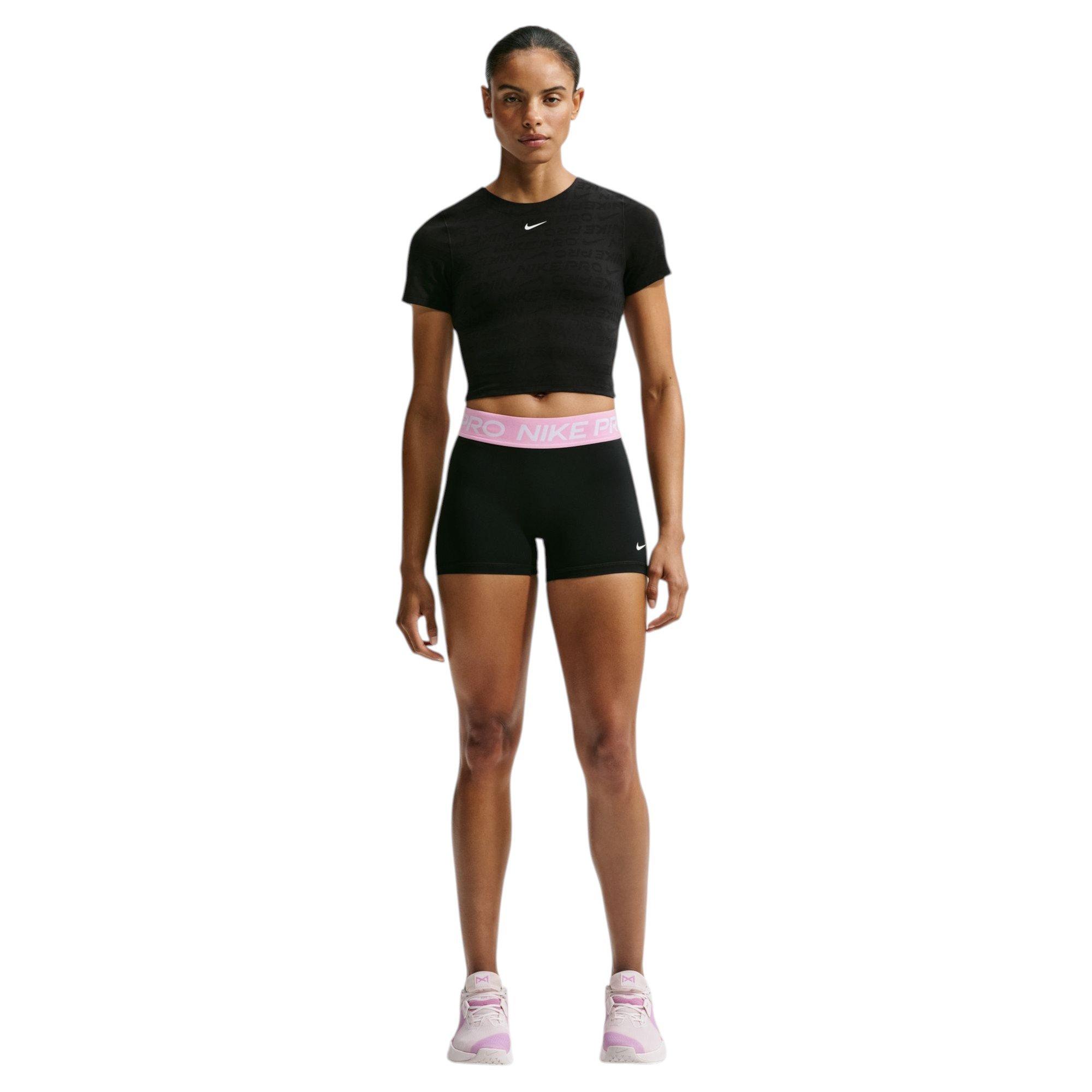 Nike Women's Pro 3-Inch Shorts - Black/Pink - BLACK/PINK