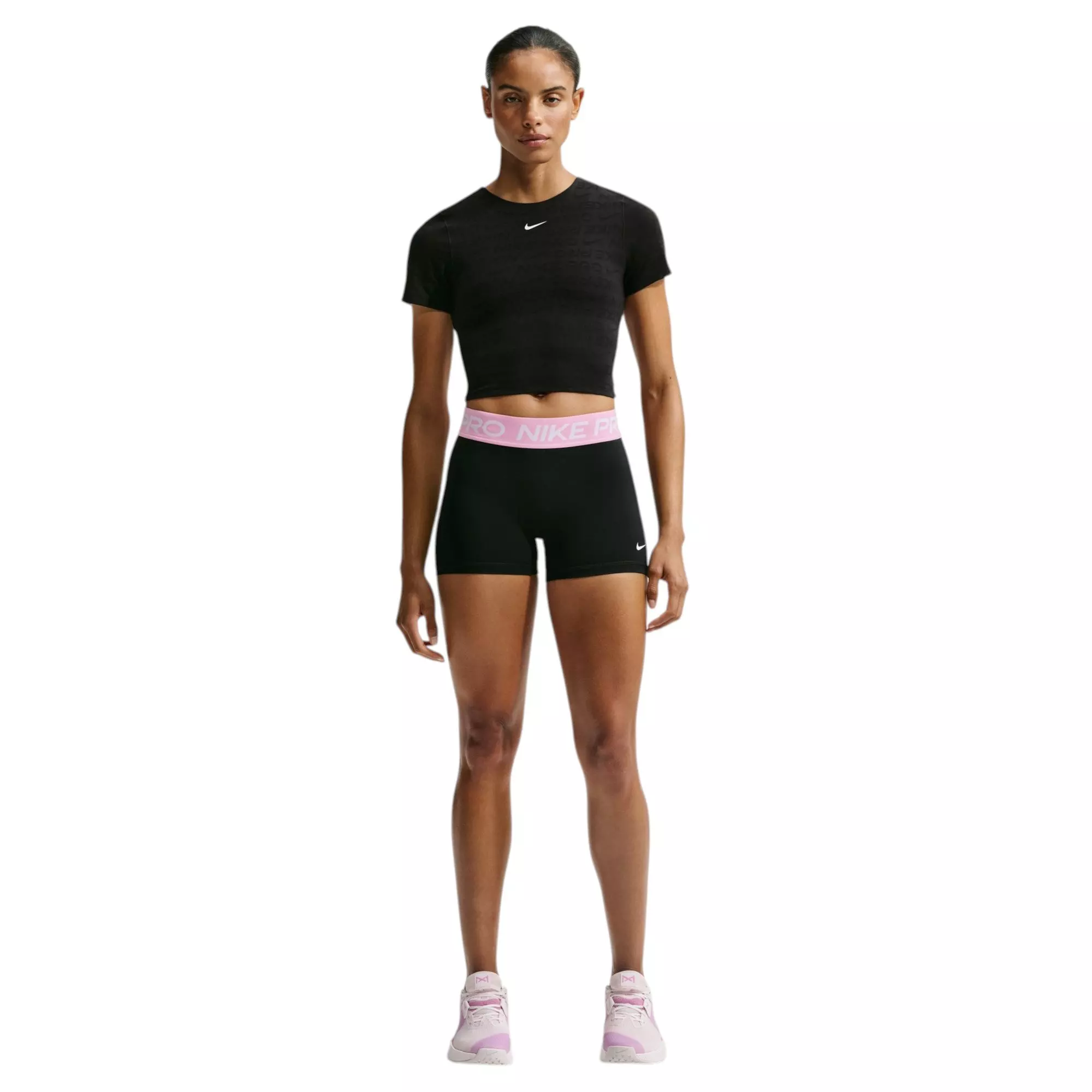 Nike Women's Pro 3-Inch Shorts - Black/Pink - BLACK/PINK