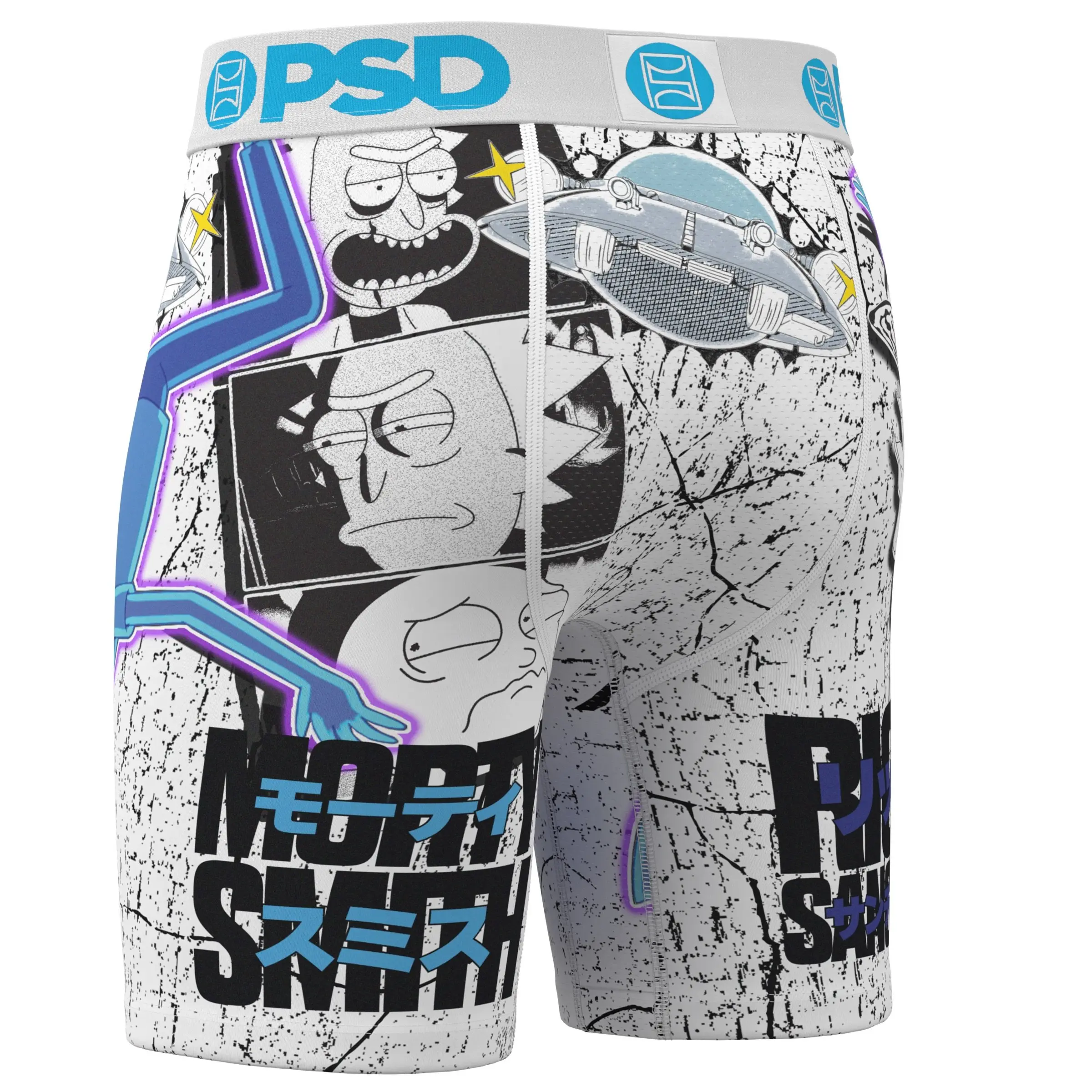 PSD Men's Rick and Morty Dark Shadows Underwear - White/Blue - WHITE/BLUE