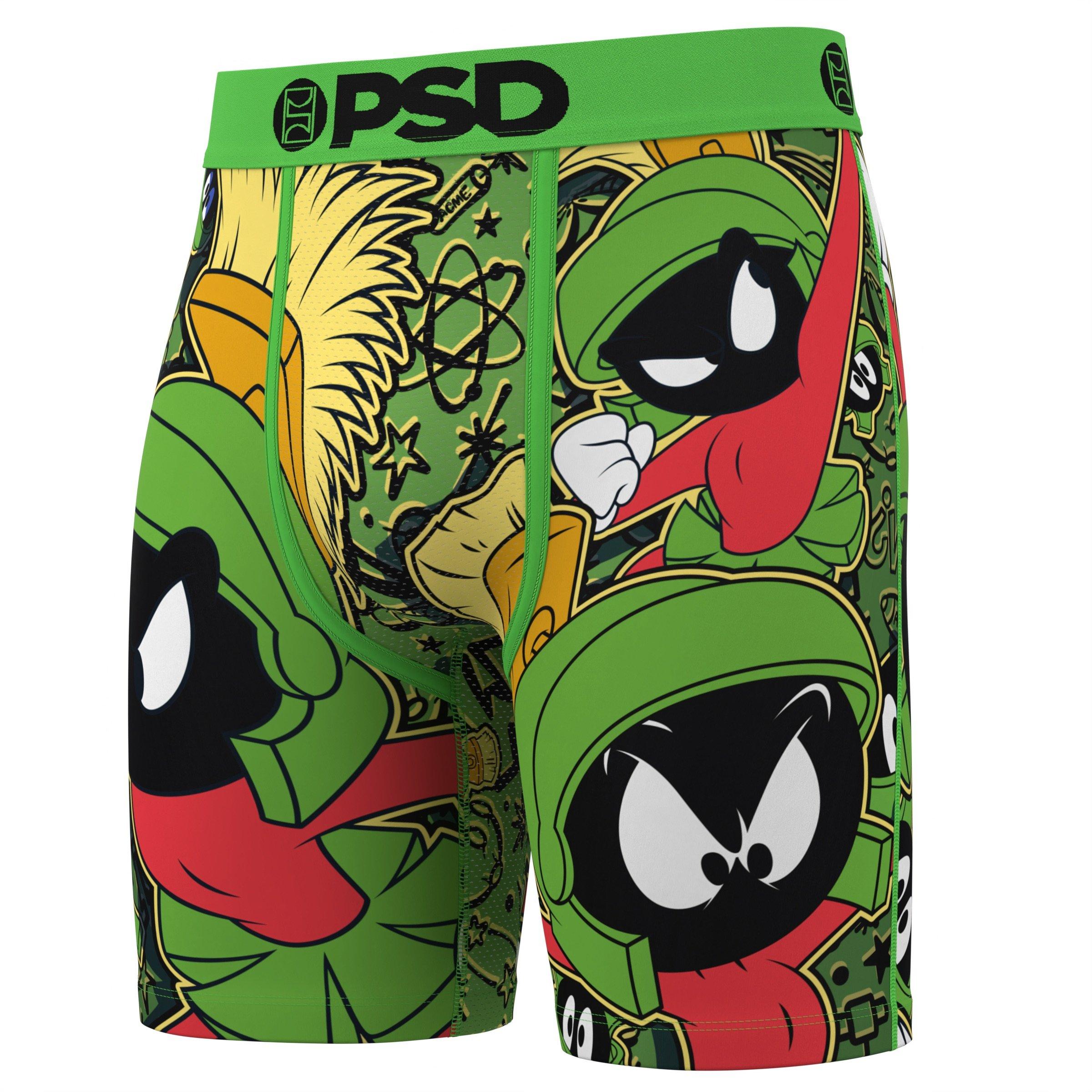 PSD Men's Marvin the Martian Faces Underwear - Green - GREEN