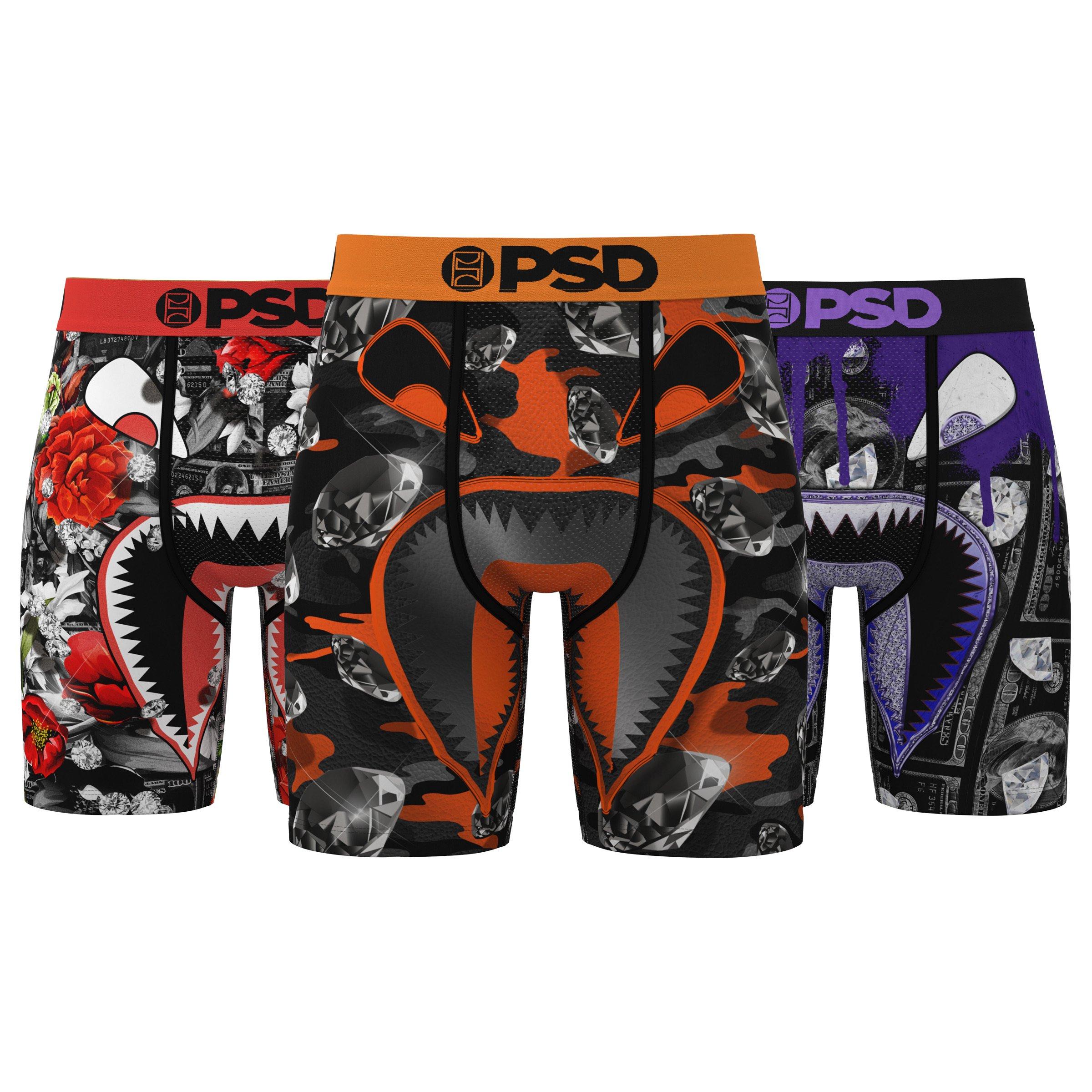 PSD Men's War Face Diamond Bucket Underwear - 3-Pack - MULTI-COLOR