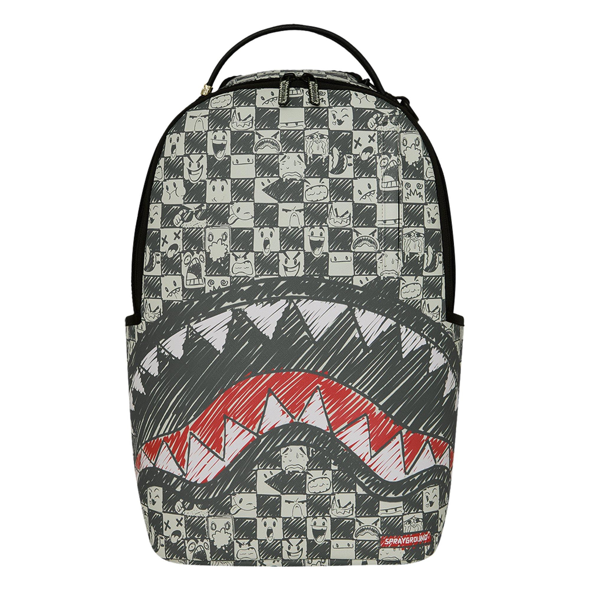 Sprayground Emote Check Backpack - Black/White - BLACK/WHITE