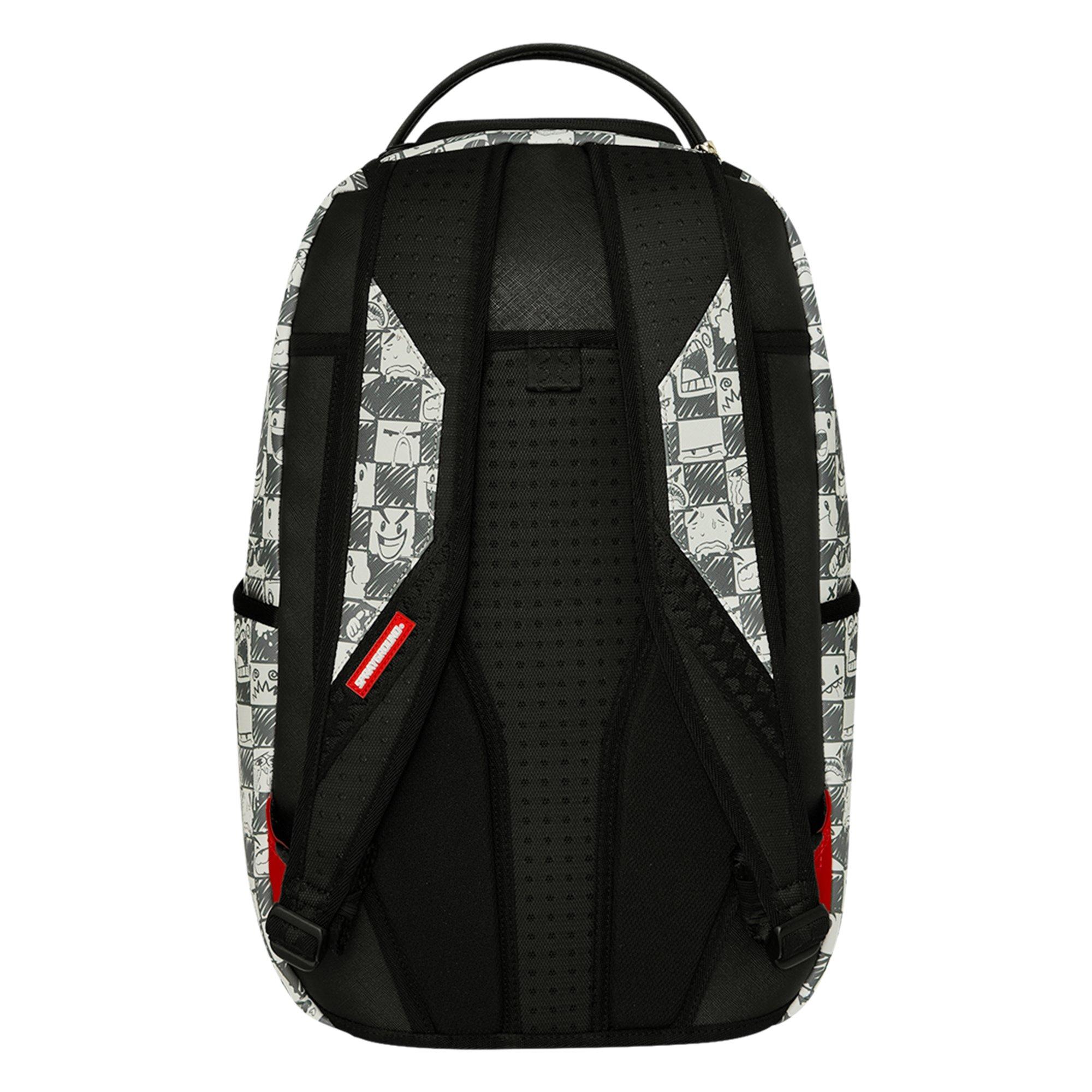 Sprayground Emote Check Backpack - Black/White - BLACK/WHITE