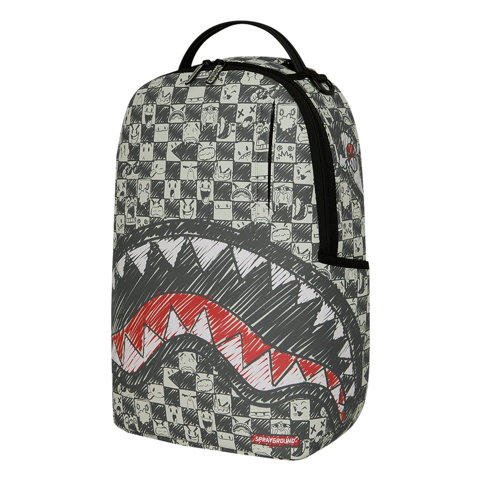 Sprayground Emote Check Backpack - Black/White - BLACK/WHITE