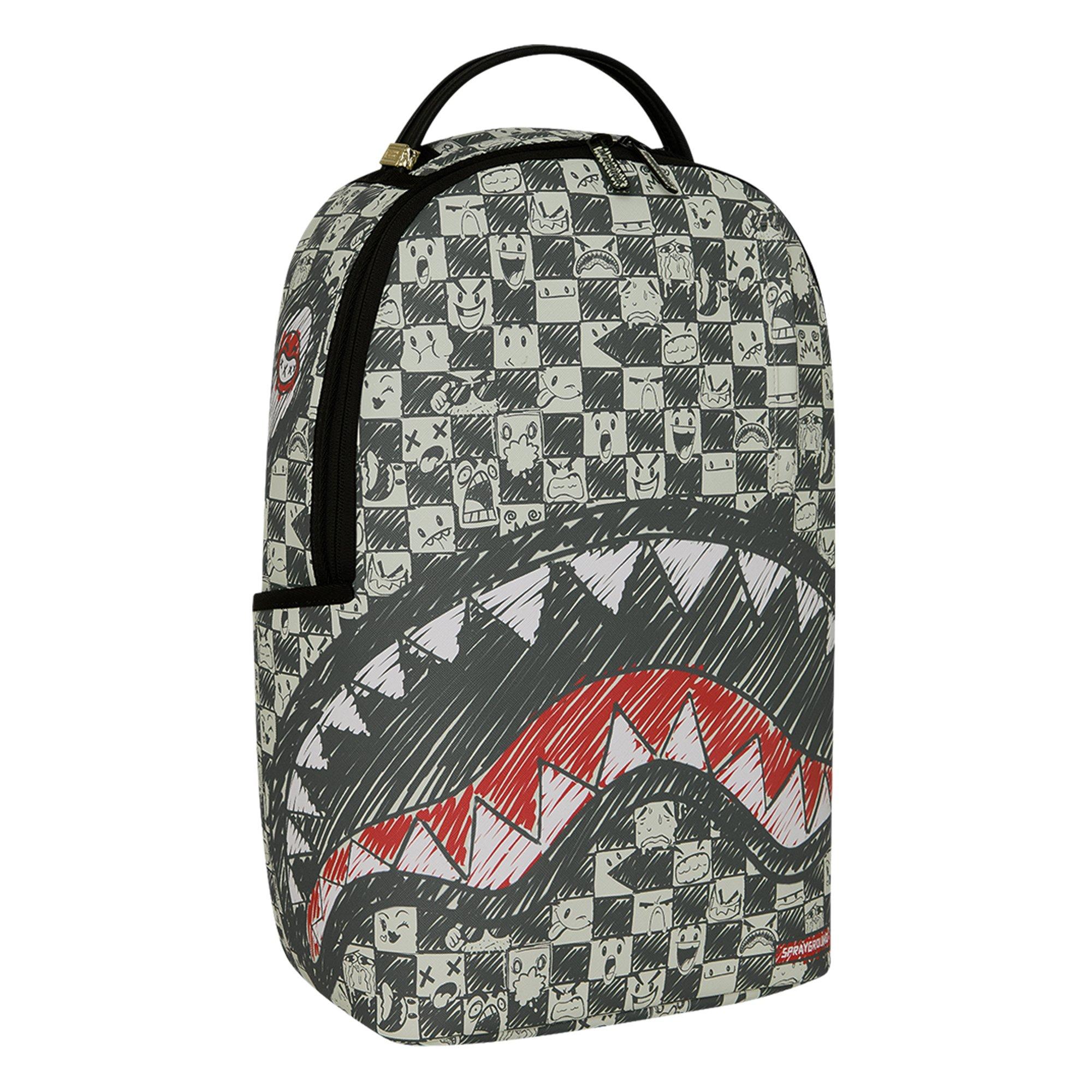 Sprayground Emote Check Backpack - Black/White - BLACK/WHITE