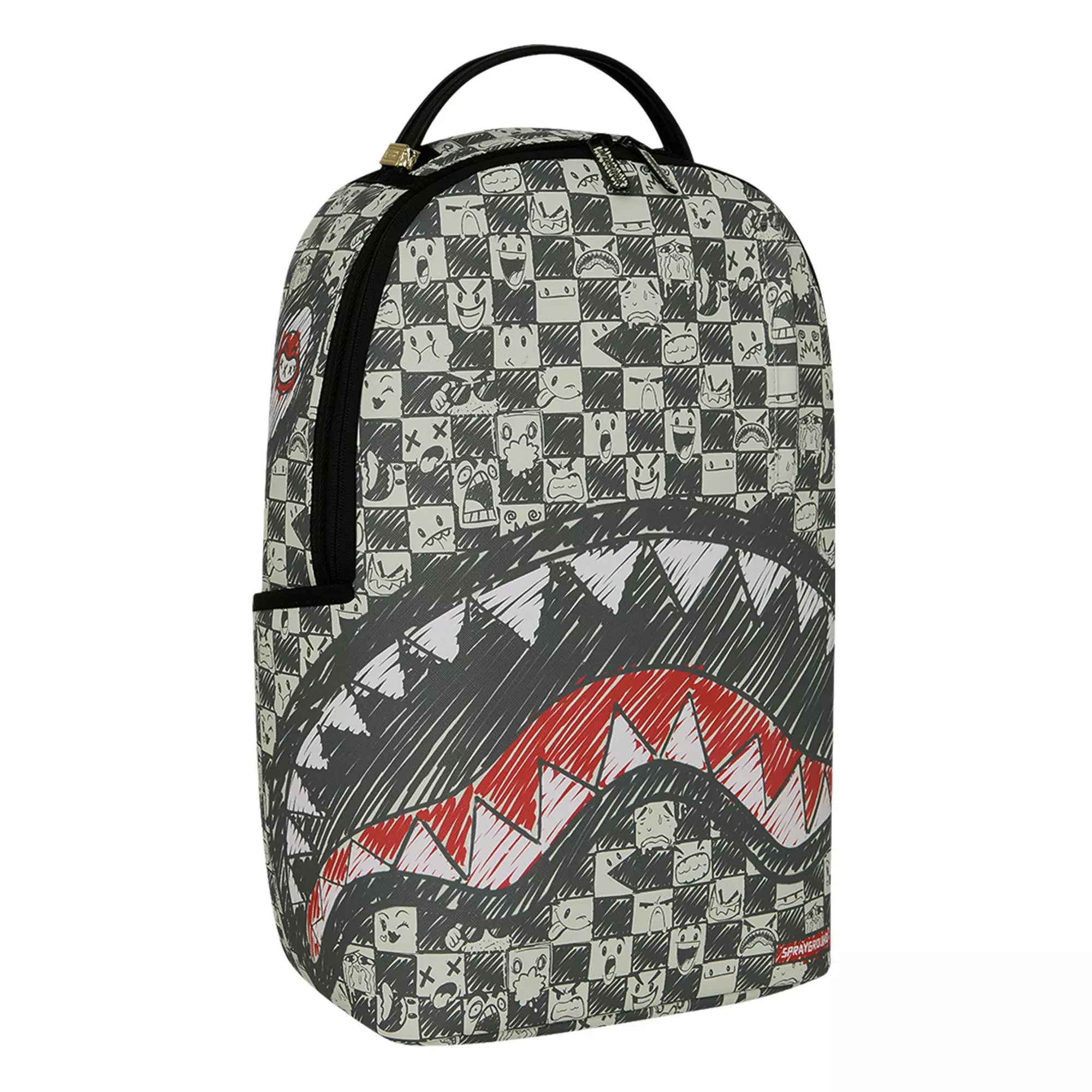 Sprayground Emote Check Backpack - Black/White - BLACK/WHITE