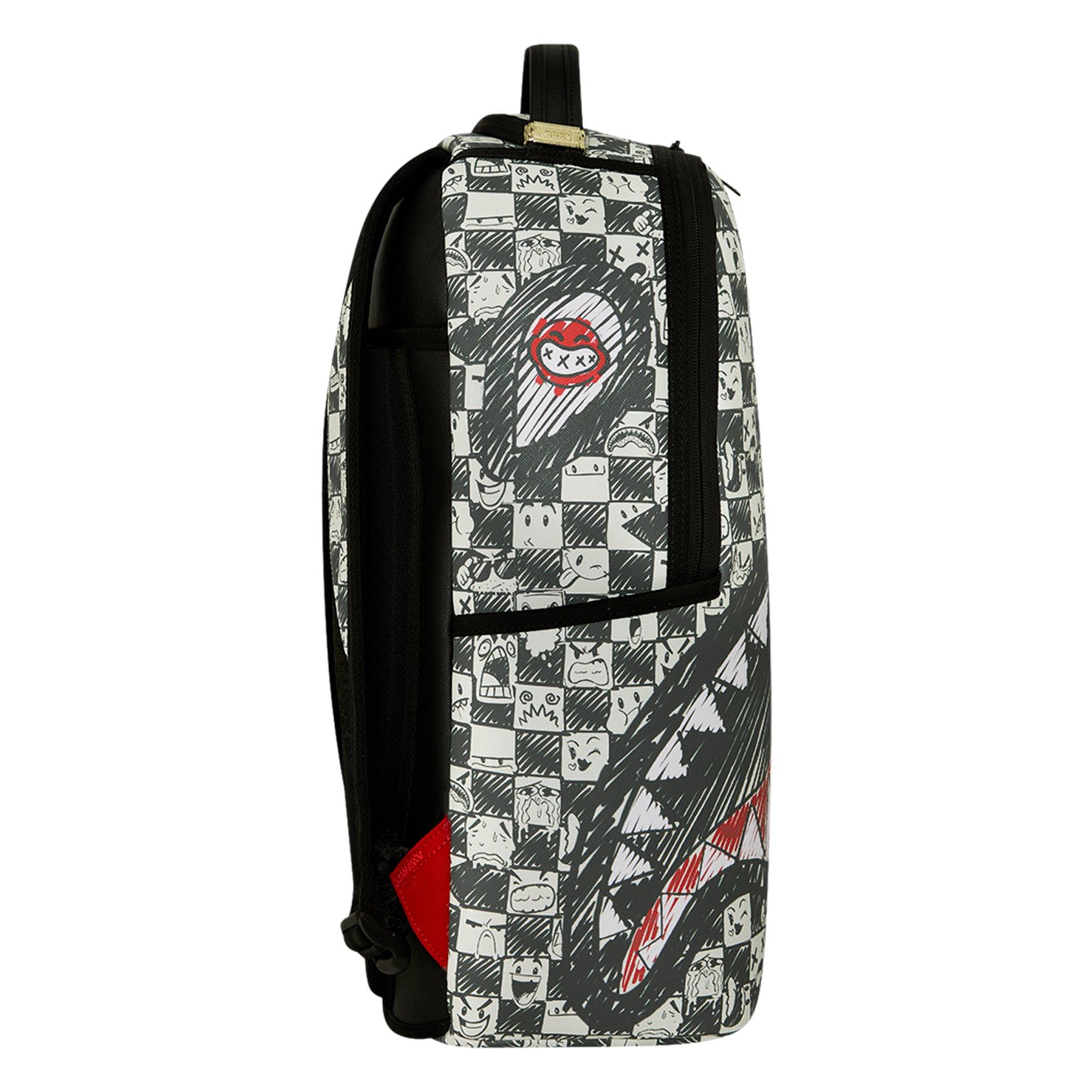Sprayground Emote Check Backpack - Black/White - BLACK/WHITE