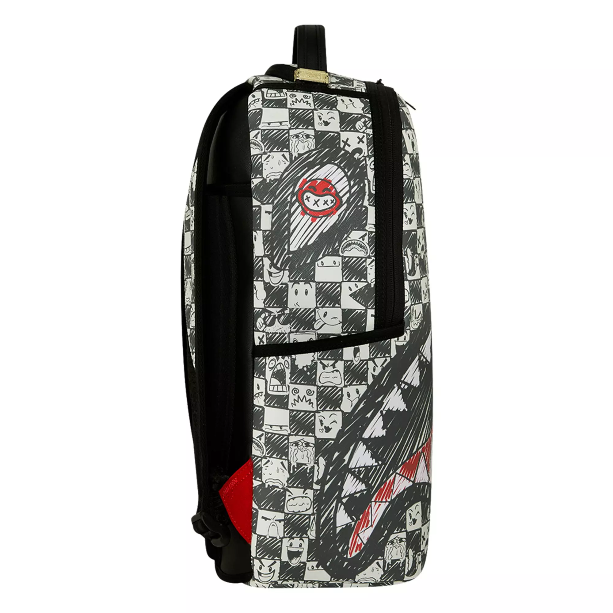 Sprayground Emote Check Backpack - Black/White - BLACK/WHITE
