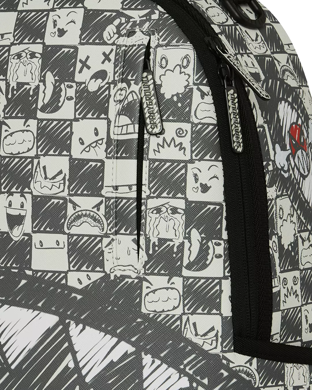 Sprayground Emote Check Backpack - Black/White - BLACK/WHITE