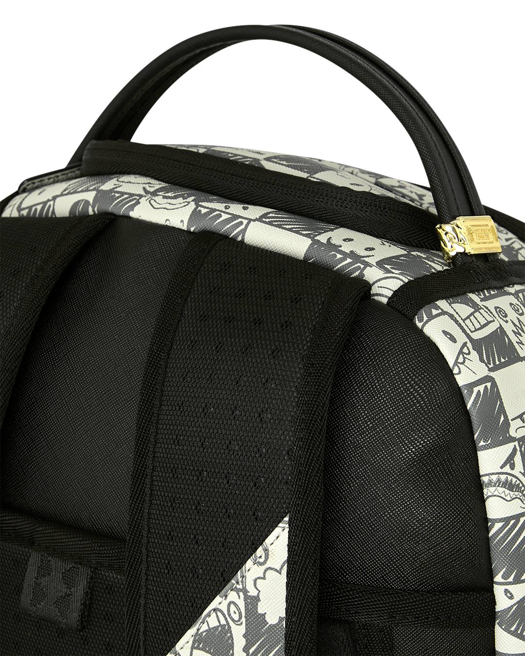 Sprayground Emote Check Backpack - Black/White - BLACK/WHITE