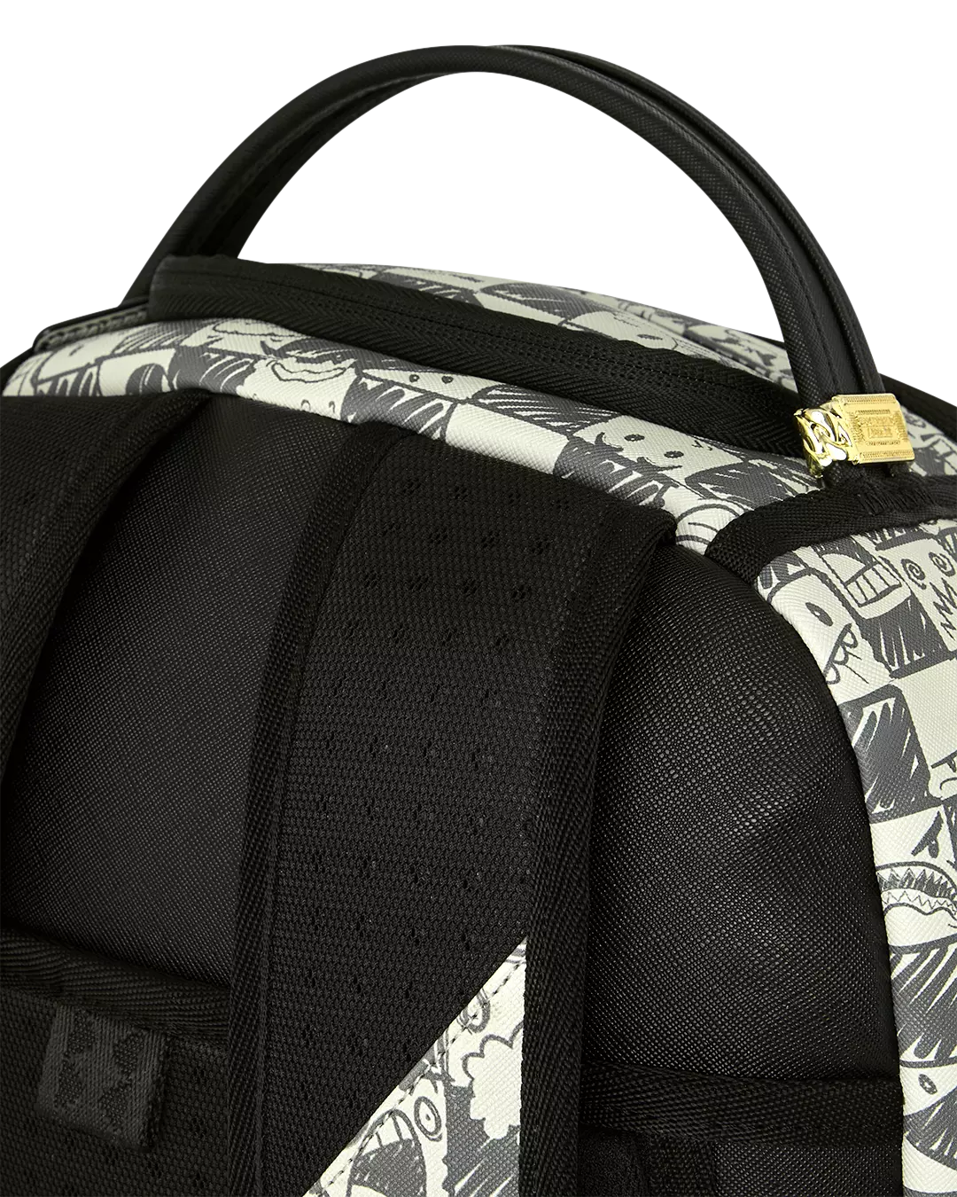 Sprayground Emote Check Backpack - Black/White - BLACK/WHITE