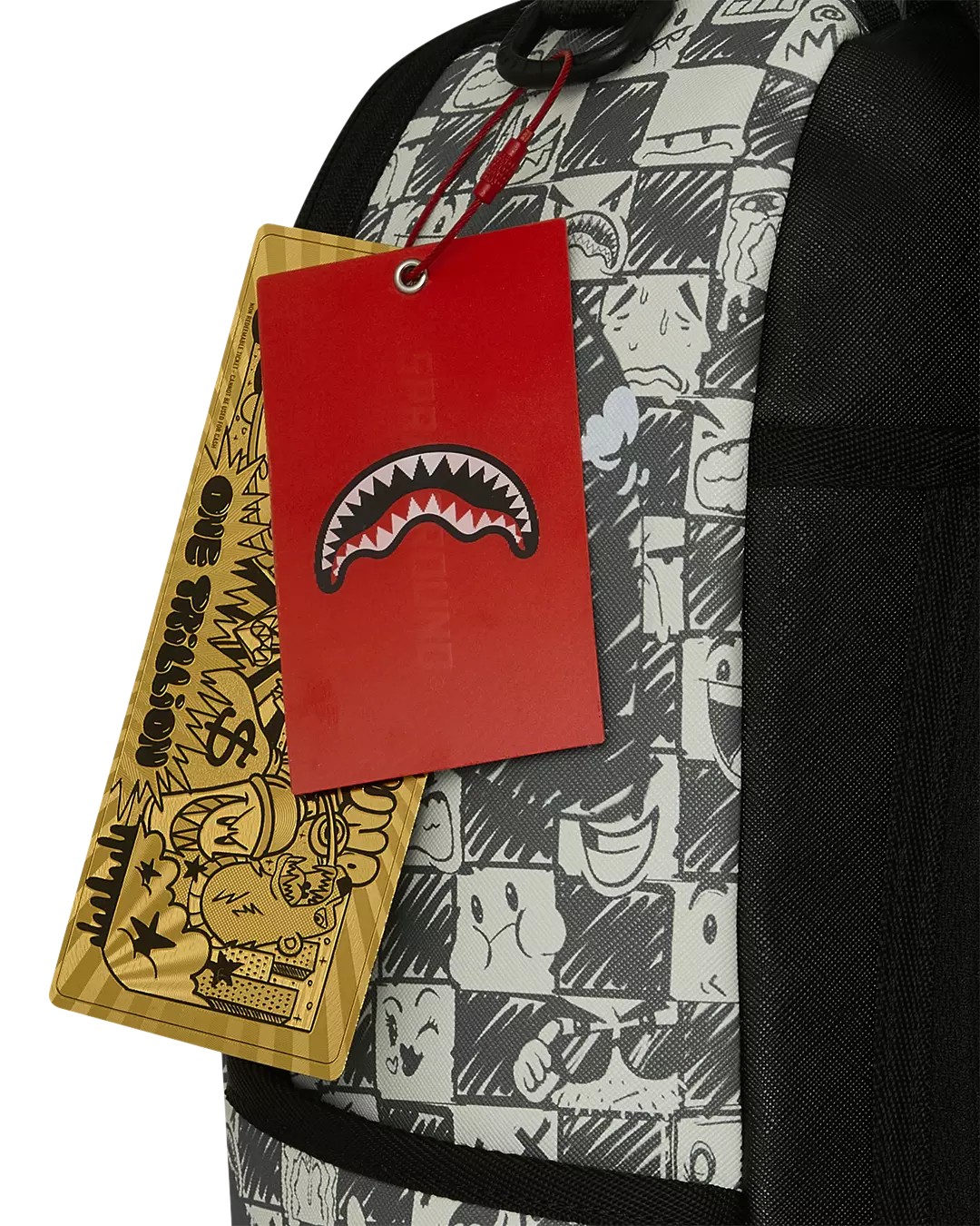 Sprayground Emote Check Backpack - Black/White - BLACK/WHITE