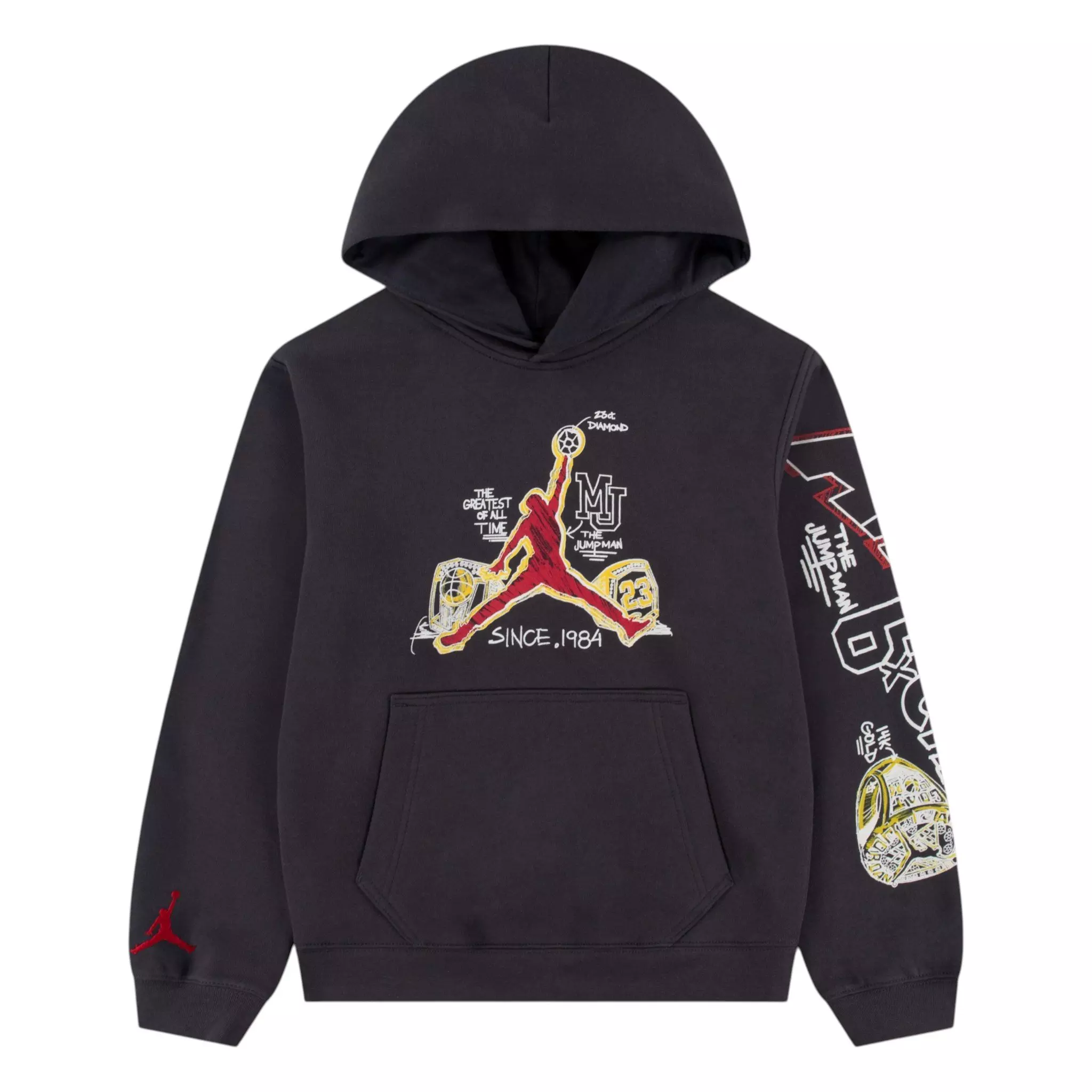 Jordan Big Boys' Bling Ring Hoodie - CHARCOAL
