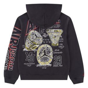 Jordan Big Boys' Bling Ring Hoodie - CHARCOAL