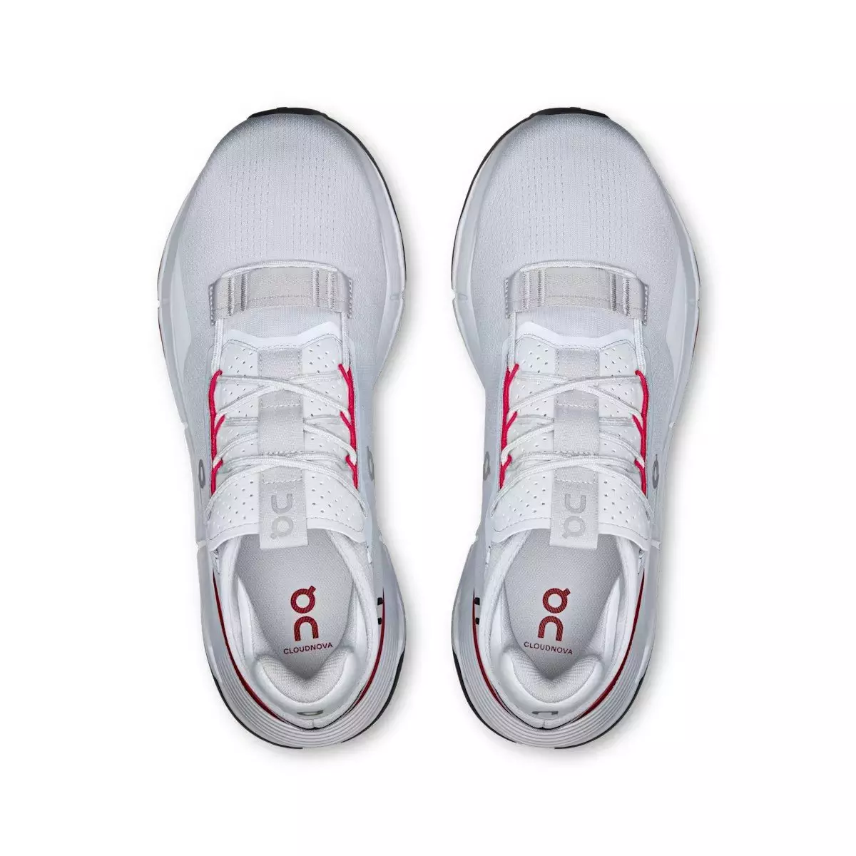 On Cloudnova 2 "Glacier/Red" Men's Shoe - GREY/RED