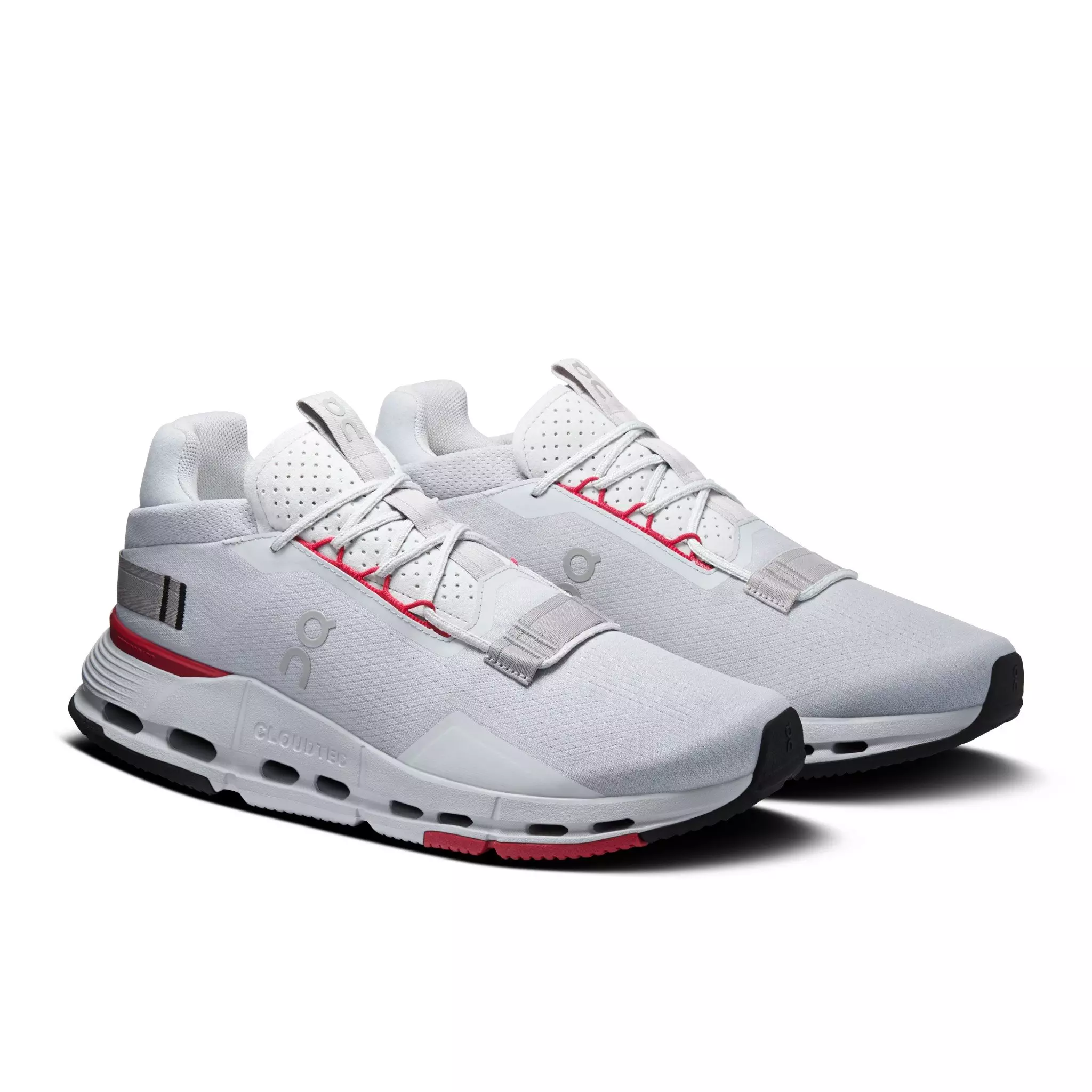 On Cloudnova 2 "Glacier/Red" Men's Shoe - GREY/RED