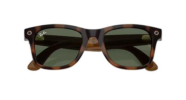 Ray Ban Wayfarer Meta Gen 3 Sunglasses - Green/Havana Brown - BROWN