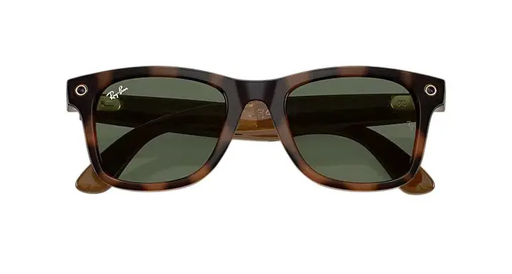 Ray Ban Wayfarer Meta Gen 3 Sunglasses - Green/Havana Brown - BROWN