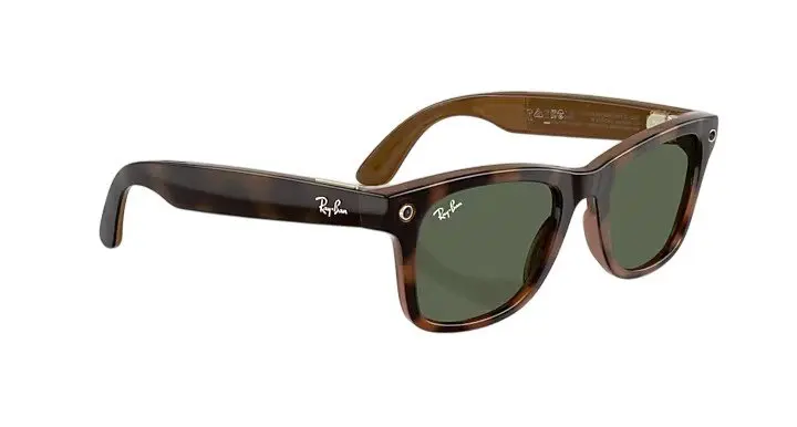 Ray Ban Wayfarer Meta Gen 3 Sunglasses - Green/Havana Brown - BROWN