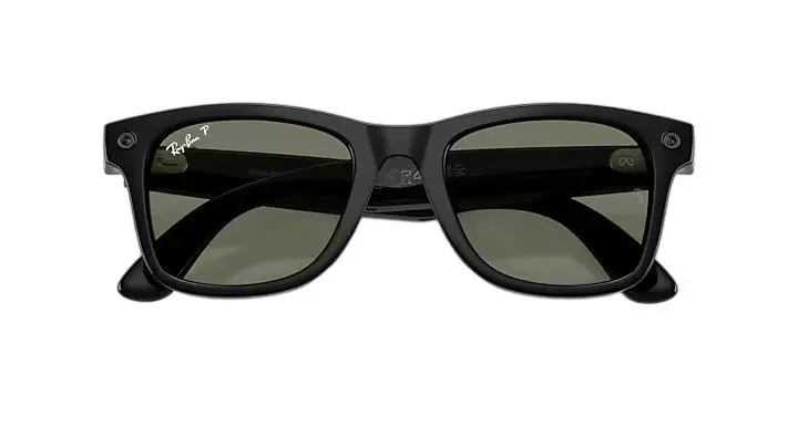 Ray Ban Wayfarer Meta Gen 3 Polarized Sunglasses - Black/Green - BLACK