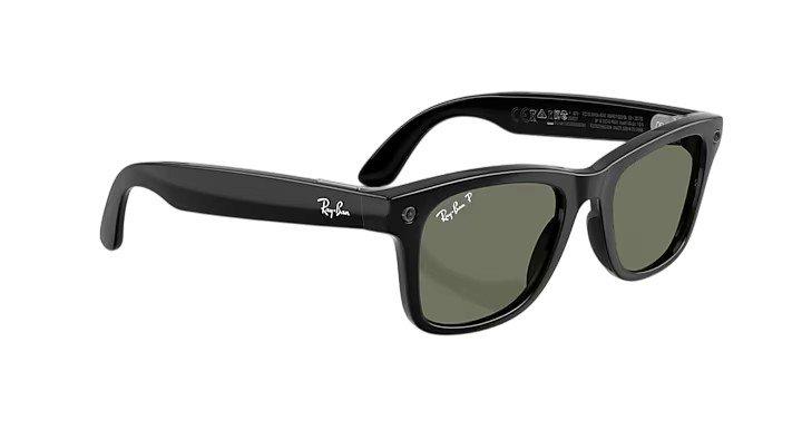 Ray Ban Wayfarer Meta Gen 3 Polarized Sunglasses - Black/Green - BLACK