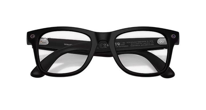 Ray Ban Wayfarer Meta Gen 3 Large Sunglasses - Matte Black/Green - BLACK