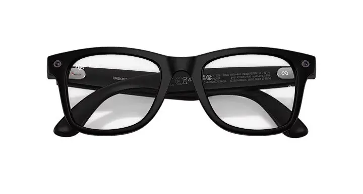 Ray Ban Wayfarer Meta Gen 3 Large Sunglasses - Matte Black/Green - BLACK