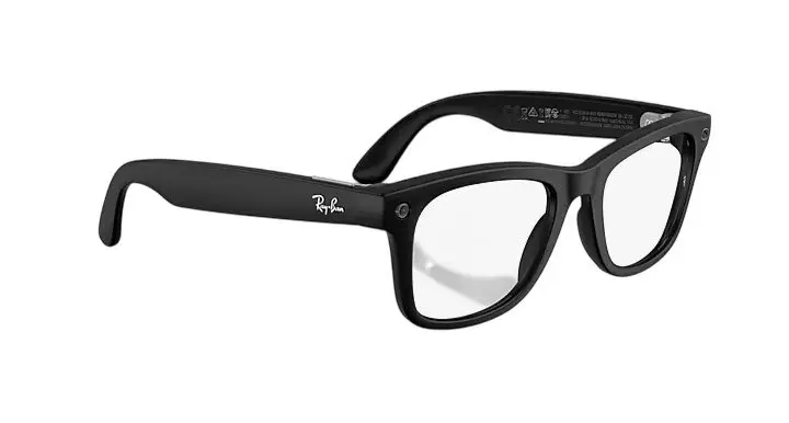 Ray Ban Wayfarer Meta Gen 3 Large Sunglasses - Matte Black/Green - BLACK