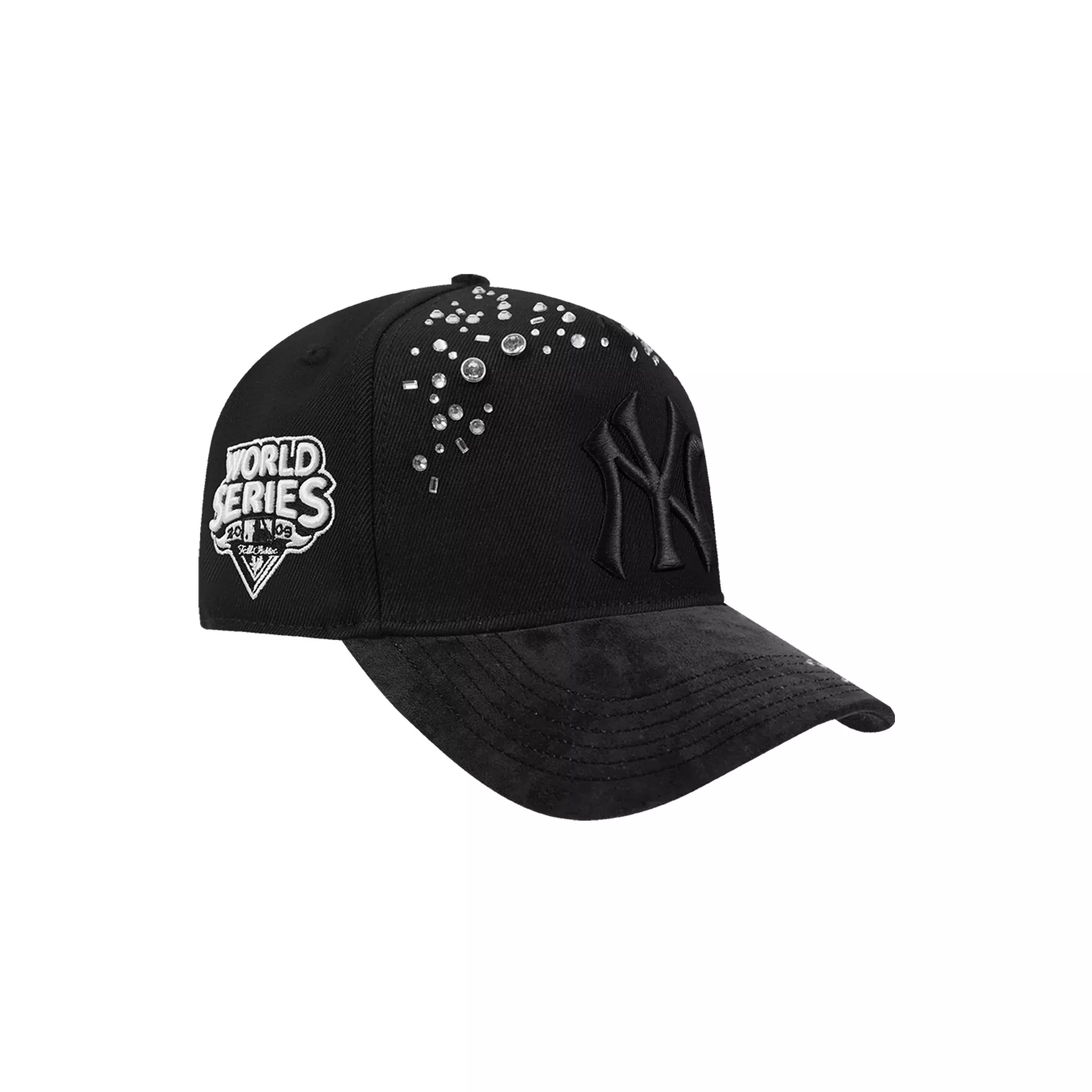 Pro Standard New York Yankees Iced Out Triple Black Snapback Hat - Black - BLACK