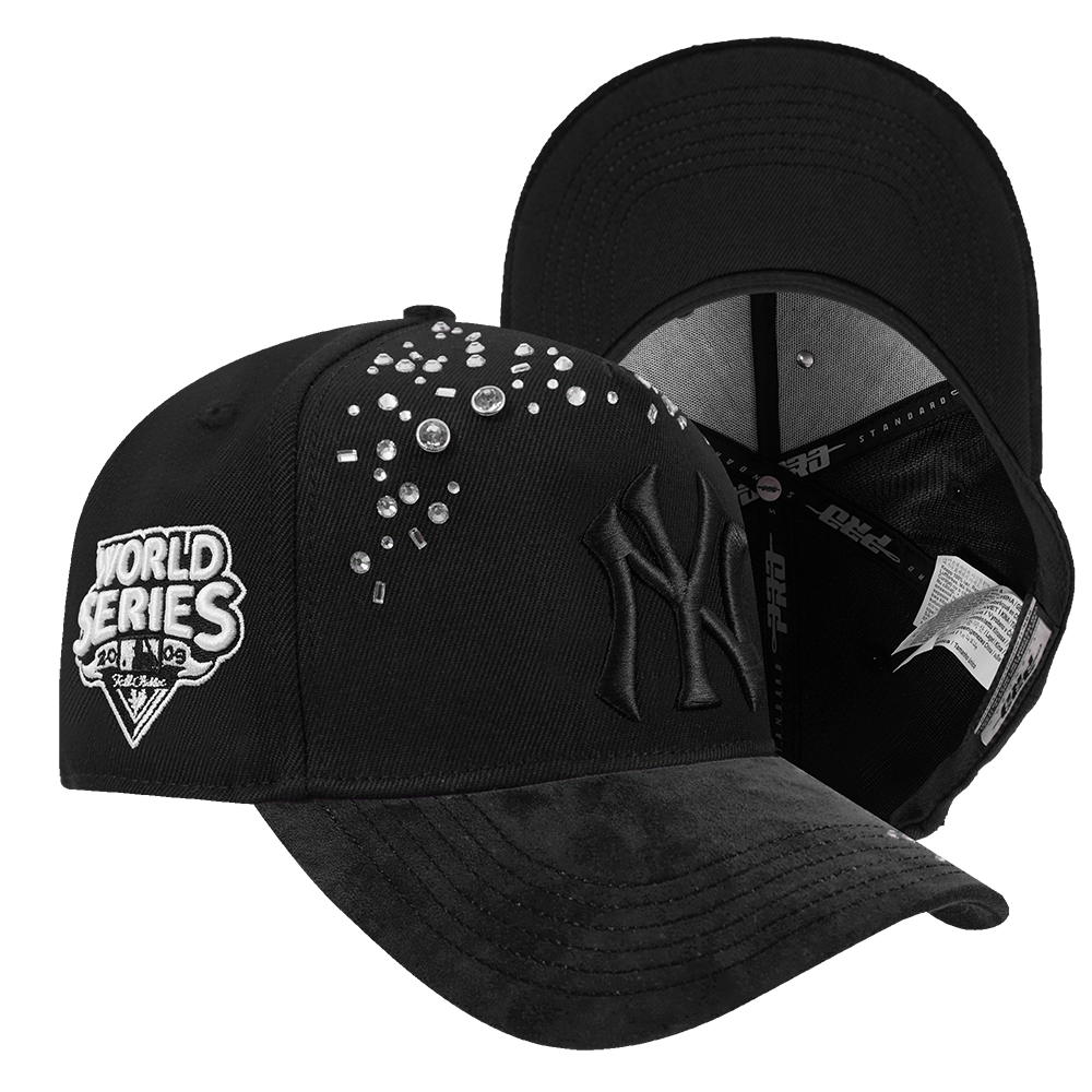 Pro Standard New York Yankees Iced Out Triple Black Snapback Hat - Black - BLACK