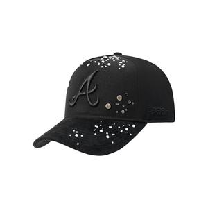 Pro Standard Atlanta Braves Iced Out Triple Black Snapback Hat - Black - BLACK