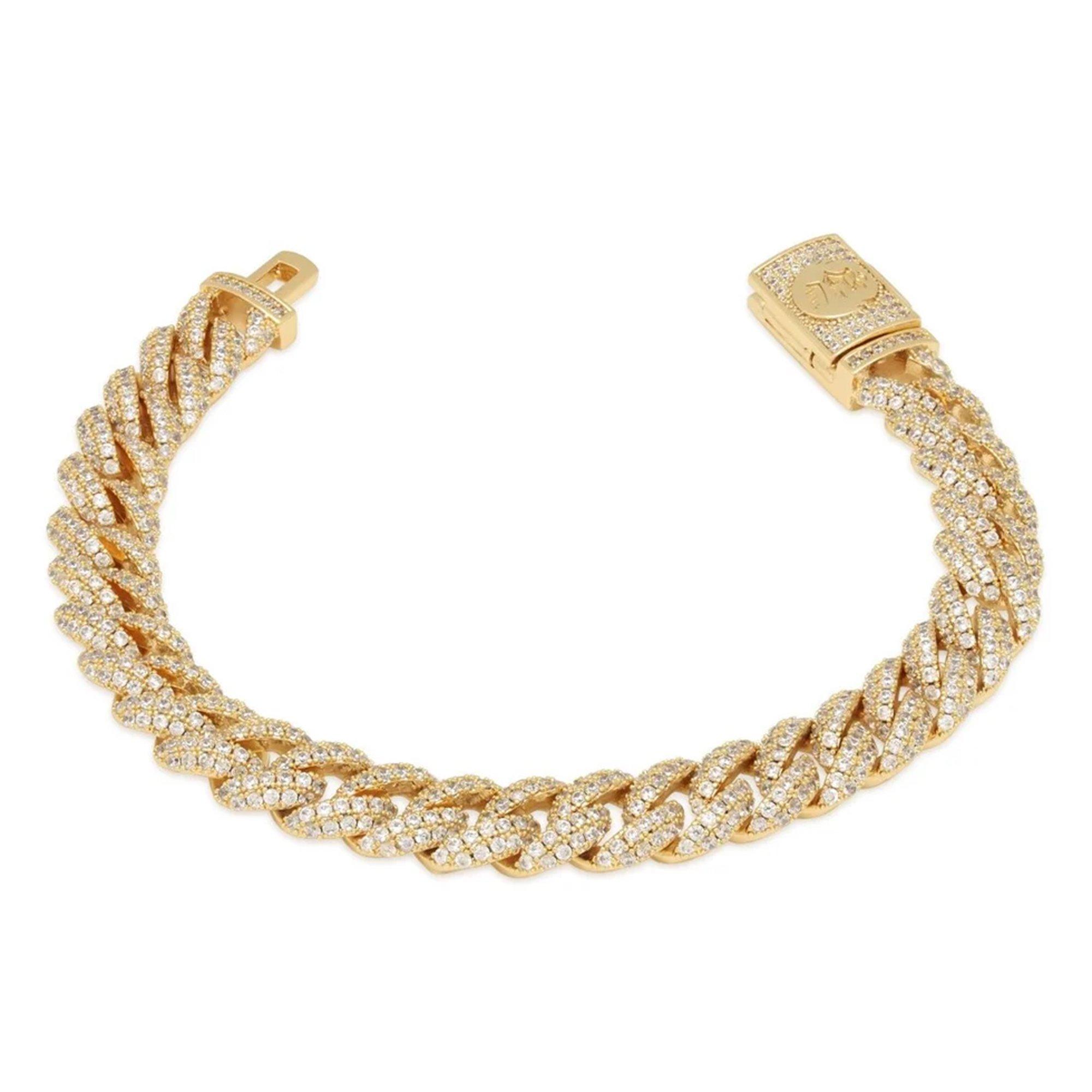 King Ice 10mm Iced Miami Cuban Bracelet - Gold - GOLD