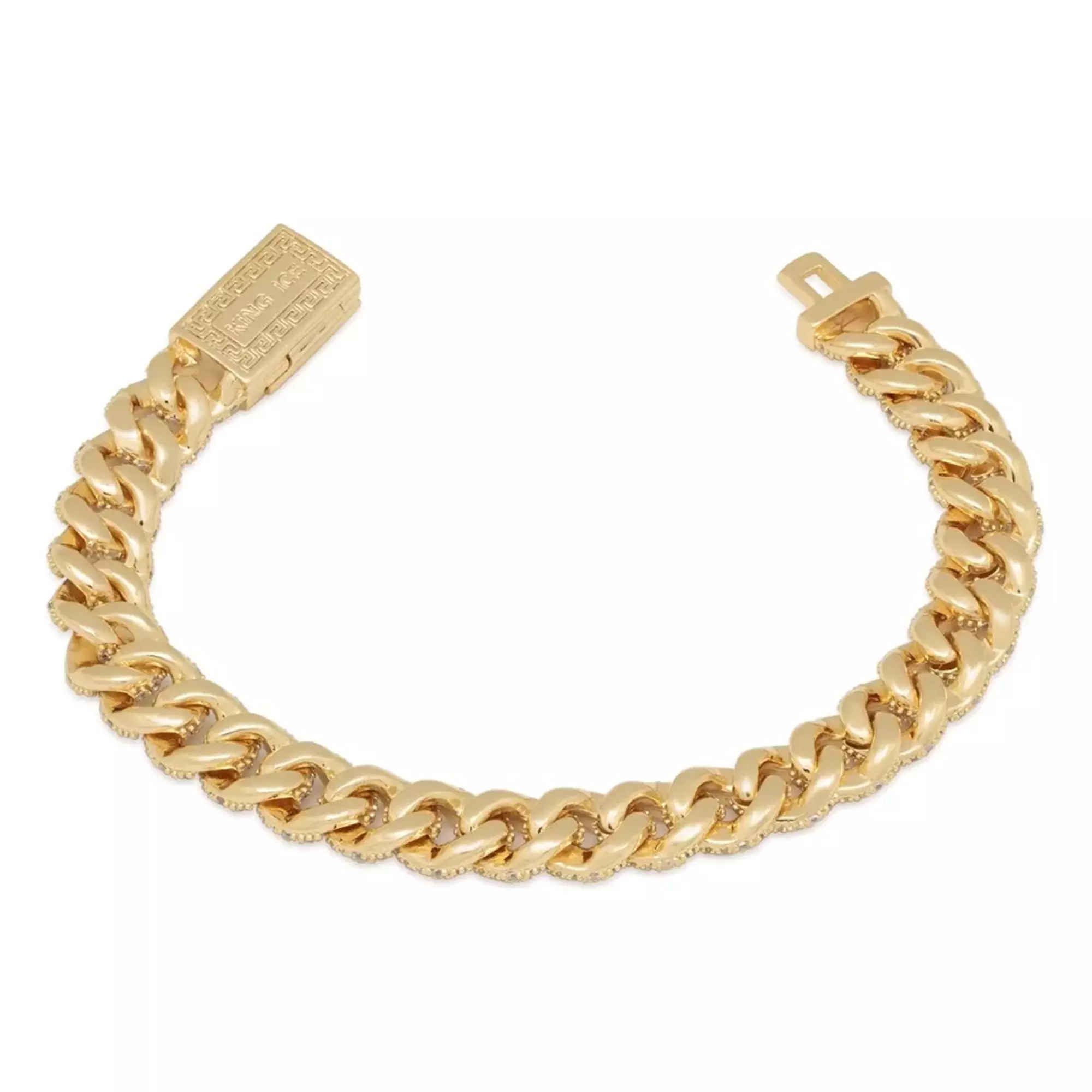 King Ice 10mm Iced Miami Cuban Bracelet - Gold - GOLD