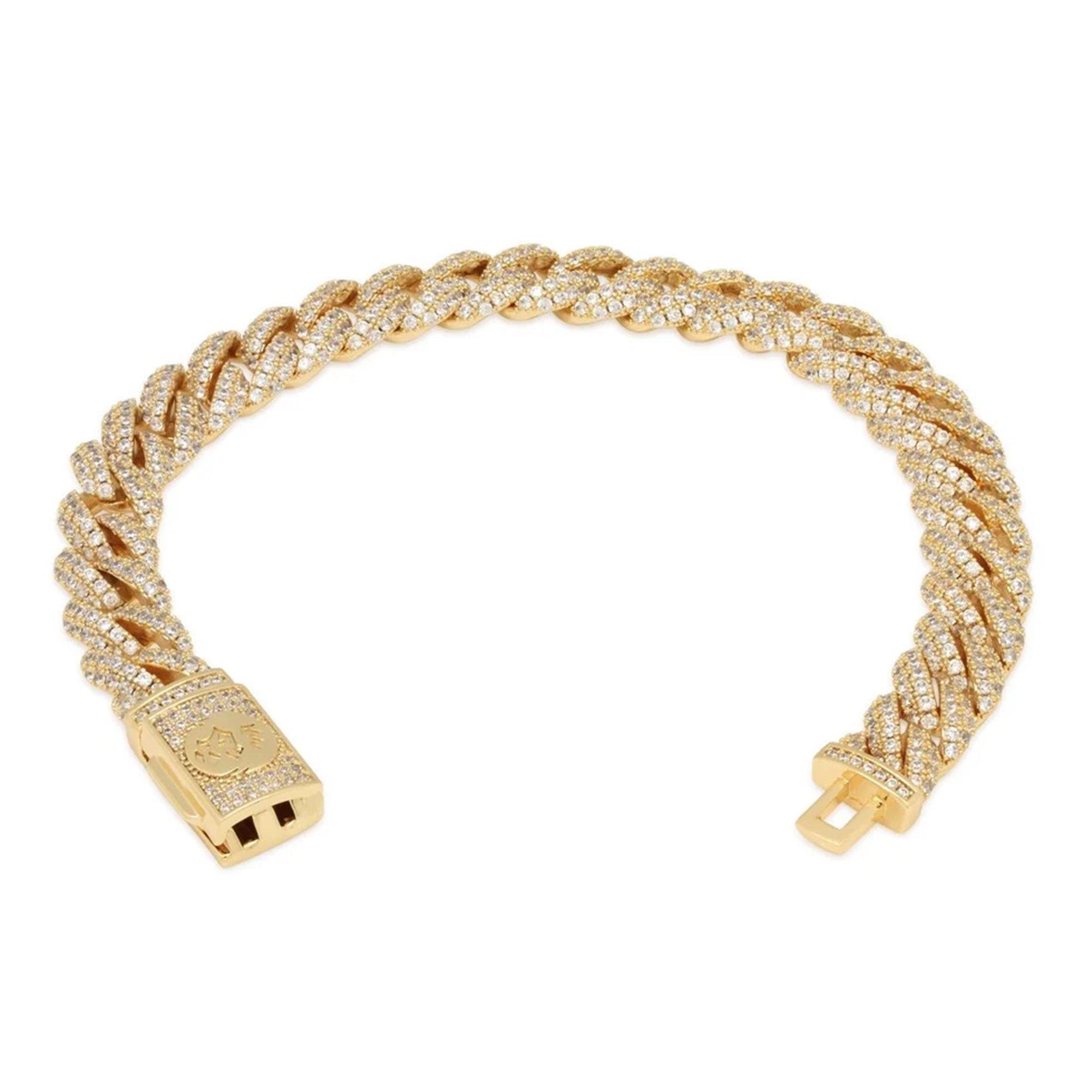 King Ice 10mm Iced Miami Cuban Bracelet - Gold - GOLD
