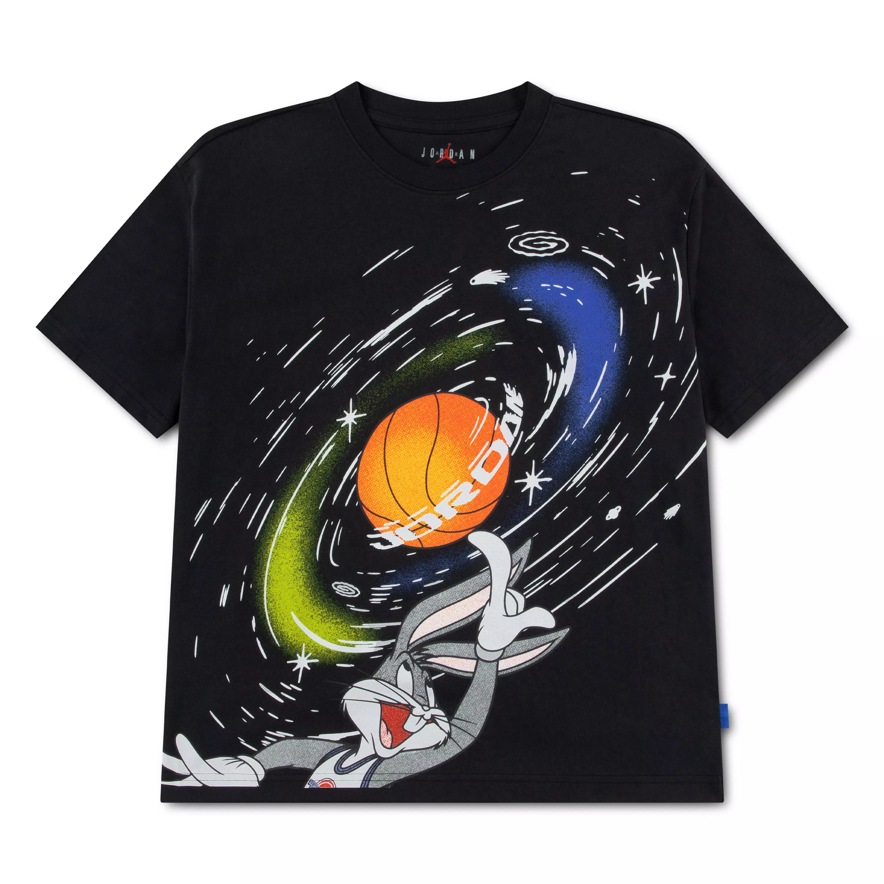 Jordan Big Boys' Space Jam Ball Spin Tee - BLACK/MULTI