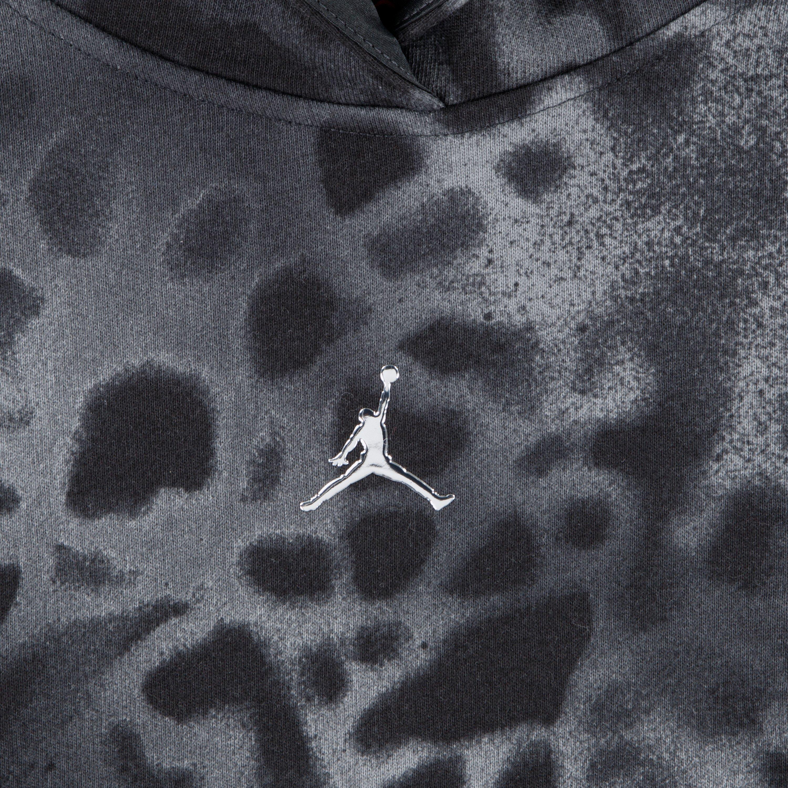 Jordan Big Girls' F And F Cheetah Hoodie - GREY