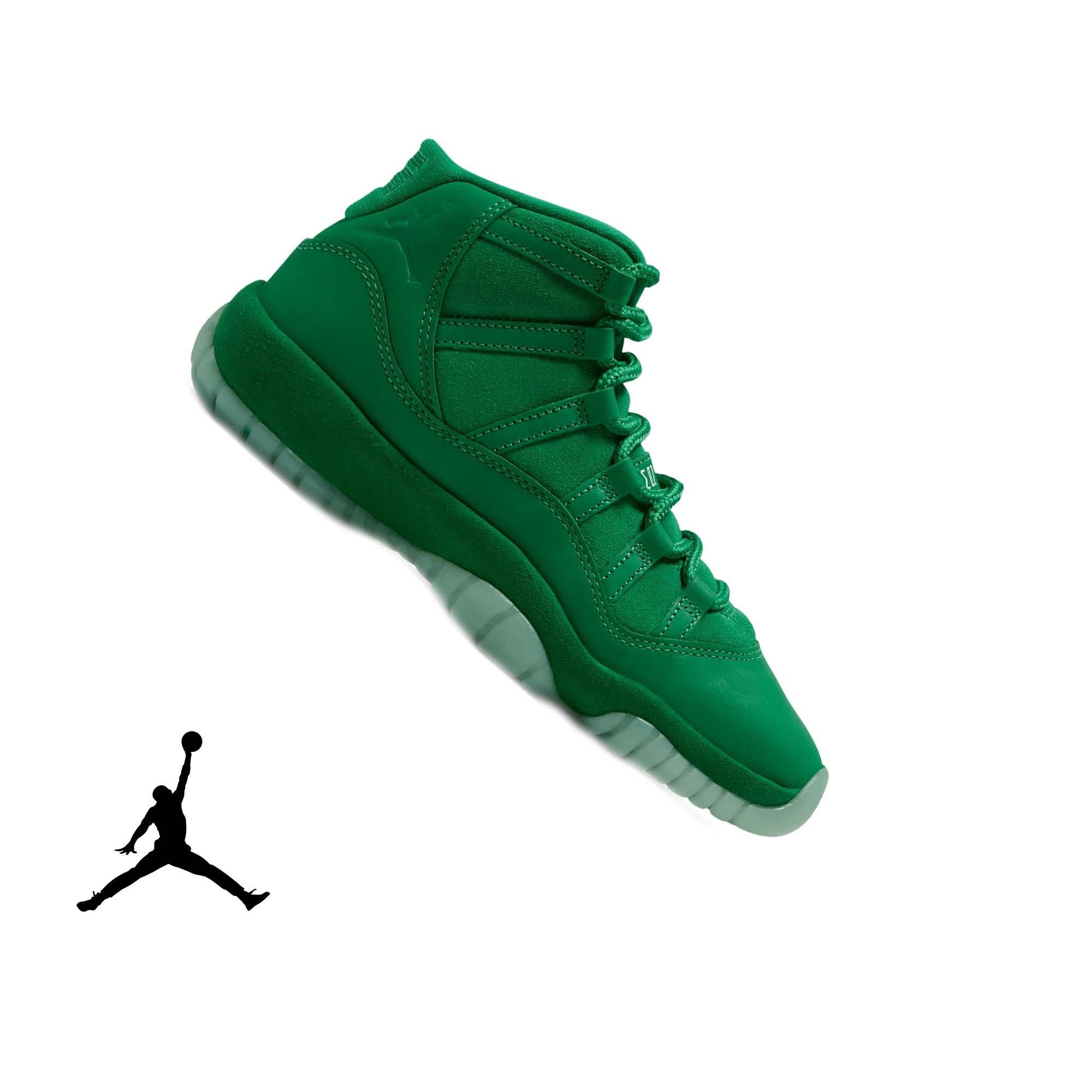 Jordan 11 Retro "Green Screen" Grade School Kids' Shoe - GYM GREEN/LUCKY GREEN