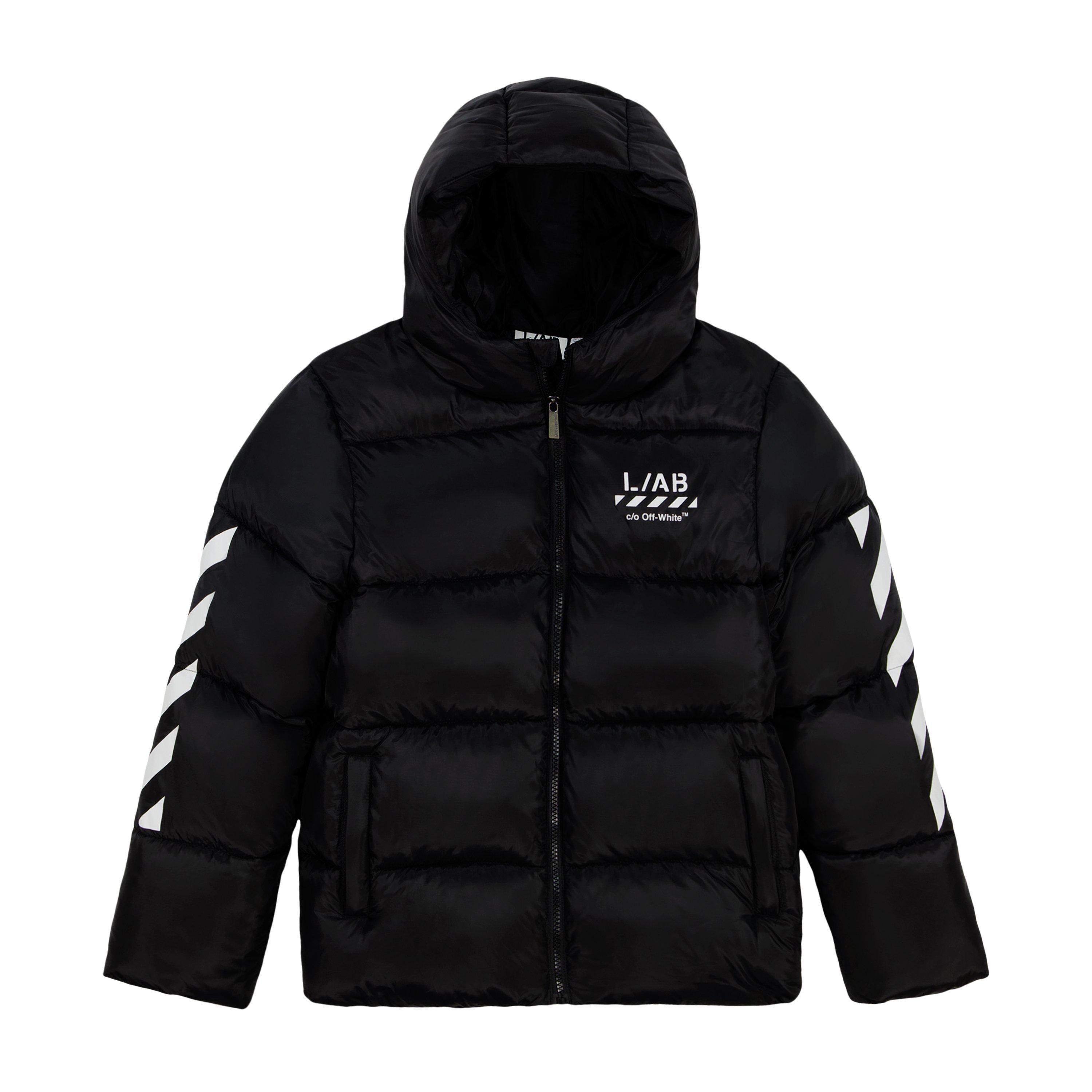 L/AB c/o Off-White Big Boys' Diagonal Puffer Jacket - BLACK