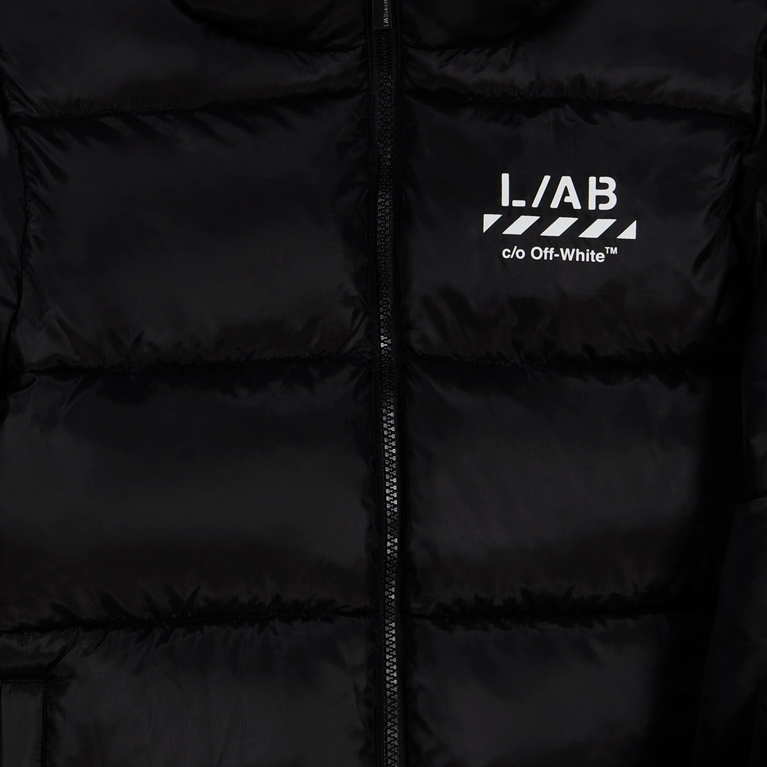 L/AB c/o Off-White Big Boys' Diagonal Puffer Jacket - BLACK