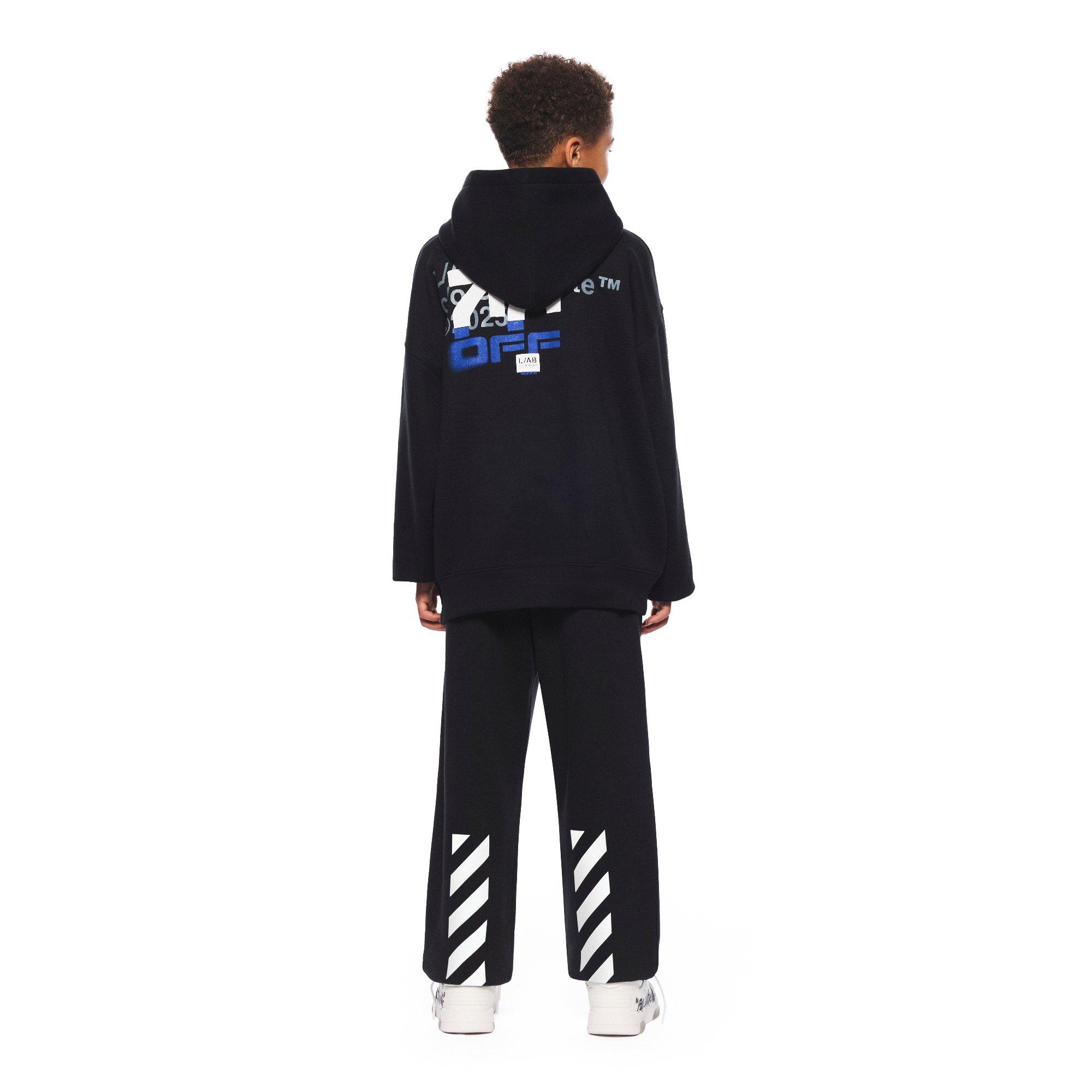 L/AB c/o Off-White Big Boys' Active Hoodie - BLACK/BLUE