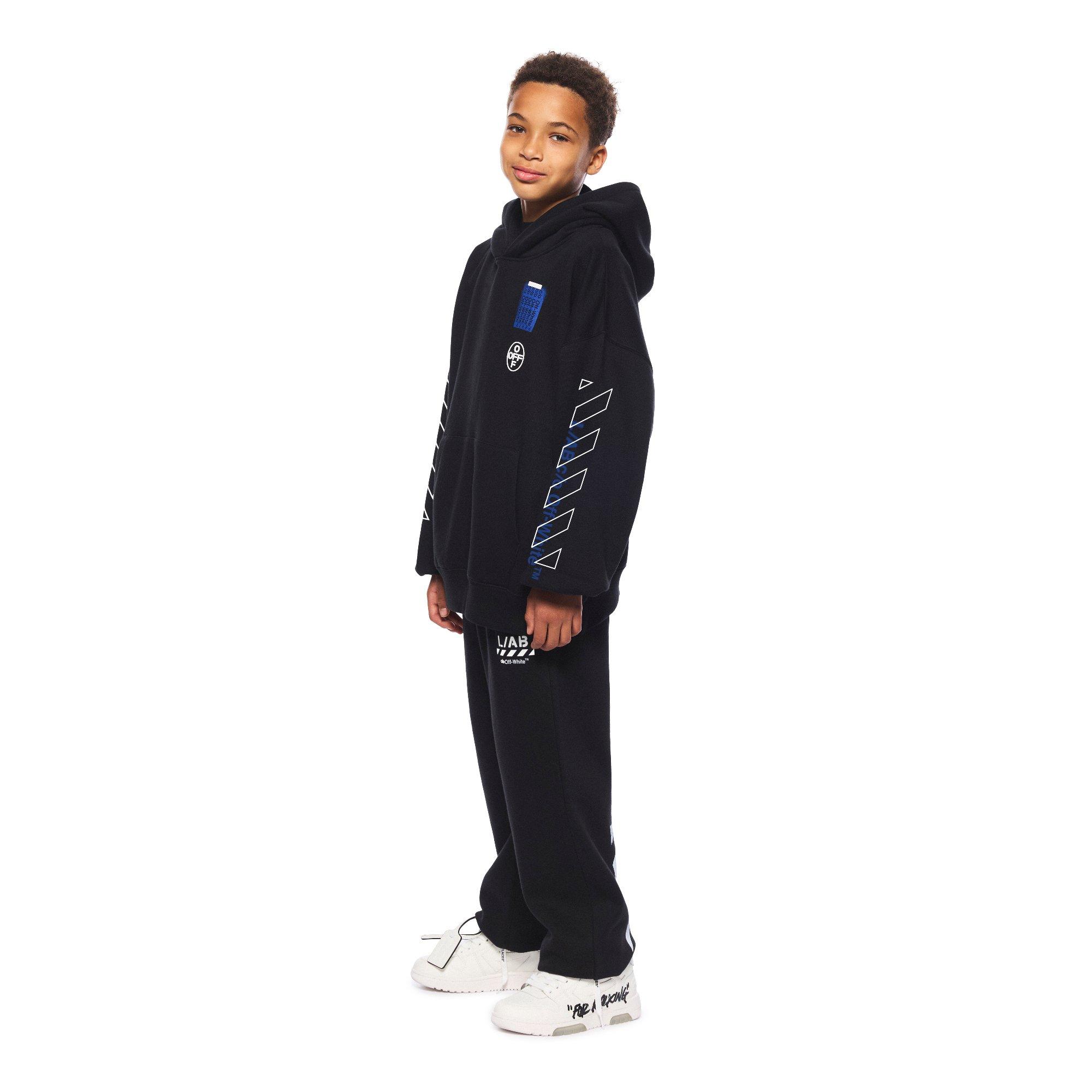 L/AB c/o Off-White Big Boys' Active Hoodie - BLACK/BLUE