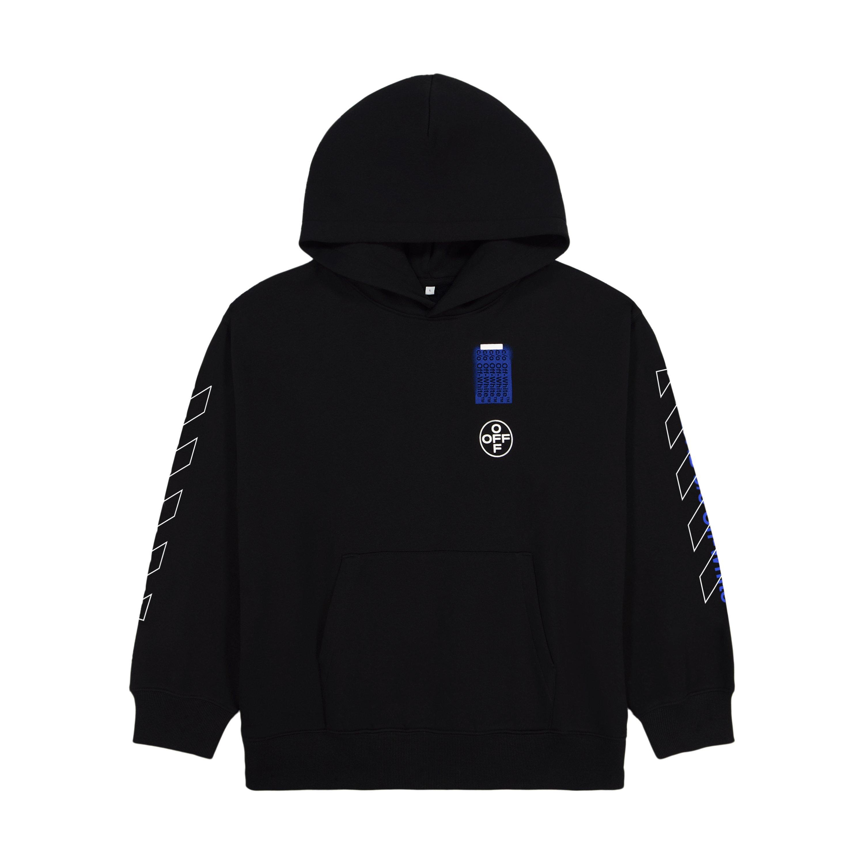L/AB c/o Off-White Big Boys' Active Hoodie - BLACK/BLUE