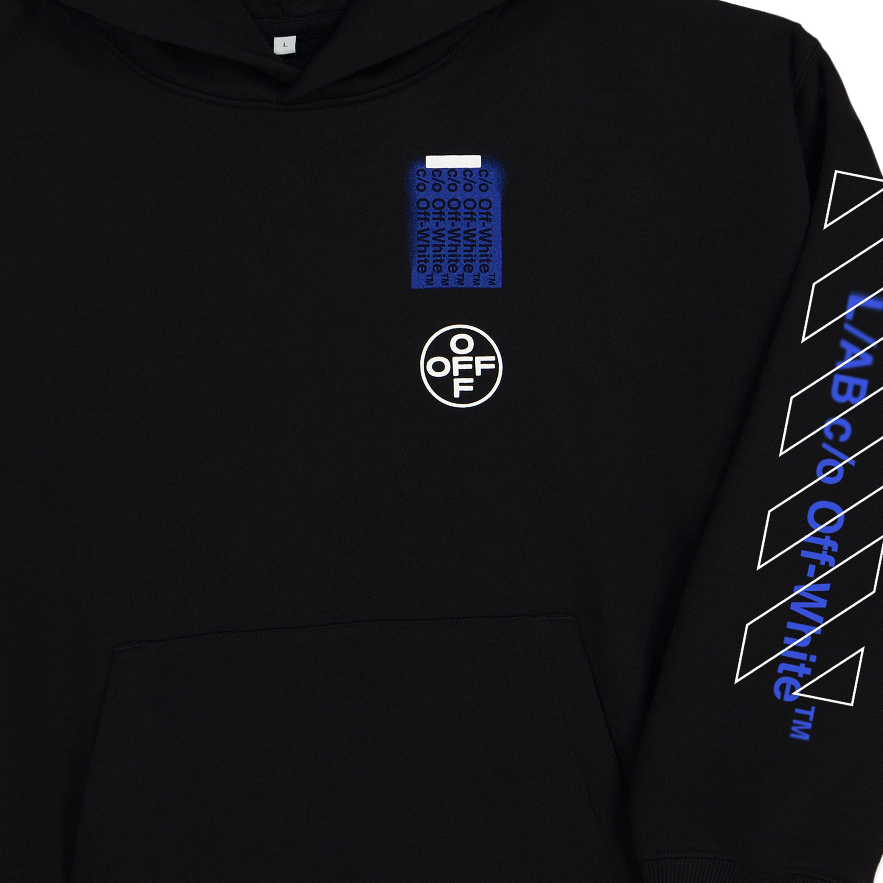 L/AB c/o Off-White Big Boys' Active Hoodie - BLACK/BLUE