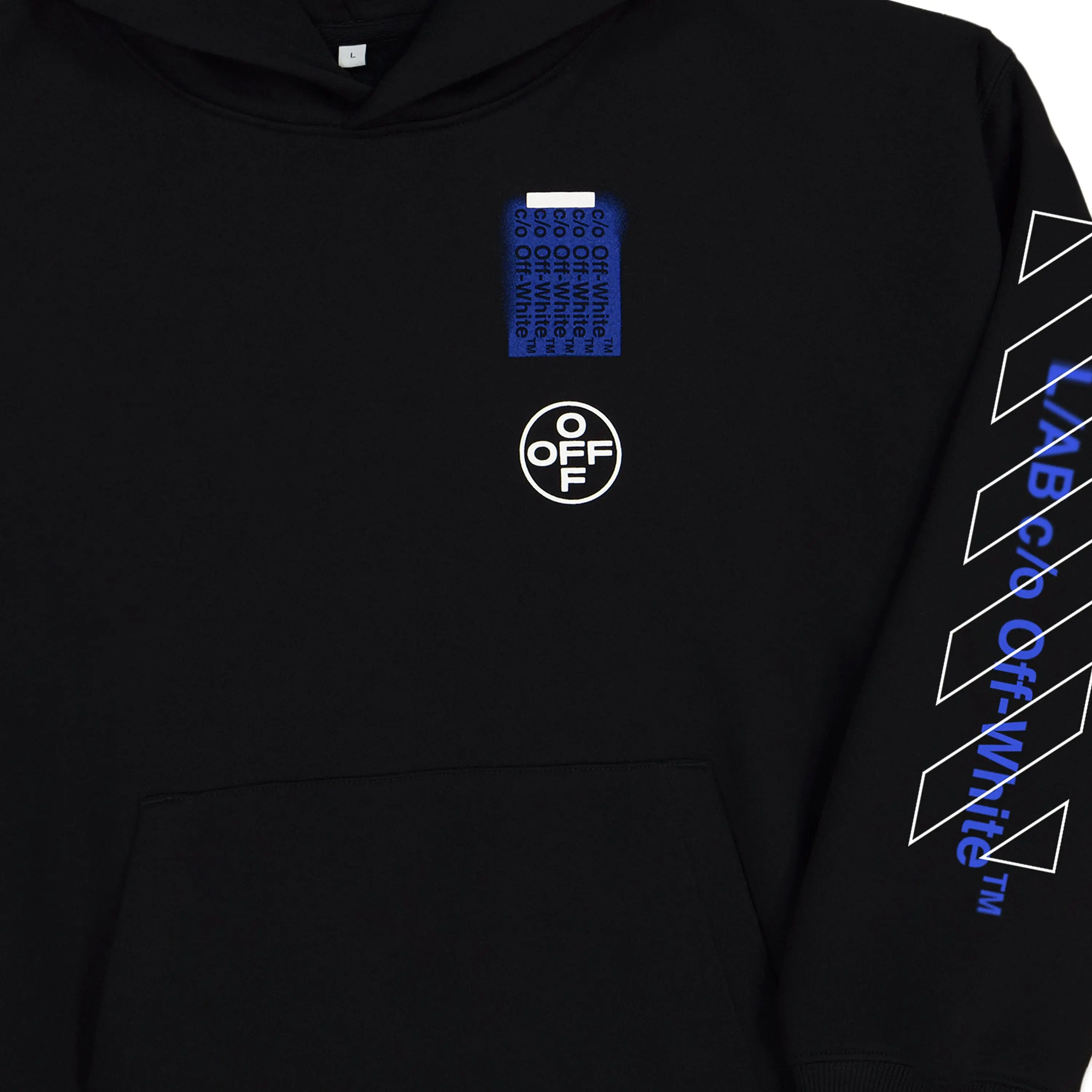 L/AB c/o Off-White Big Boys' Active Hoodie - BLACK/BLUE