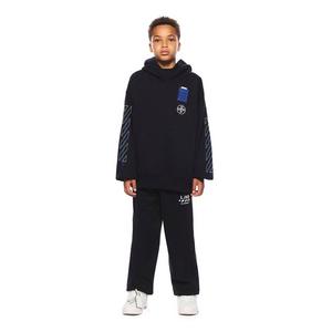 L/AB c/o Off-White Big Boys' Active Hoodie - BLACK/BLUE