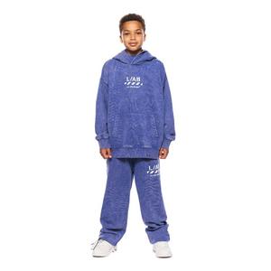 L/AB c/o Off-White Big Boys' Diagonal Garment Wash&nbsp;Hoodie - BLUE