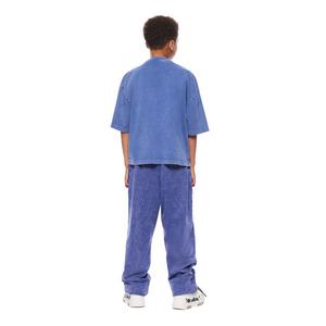 L/AB c/o Off-White Big Boys' Diagonal Garment Wash Tee - BLUE
