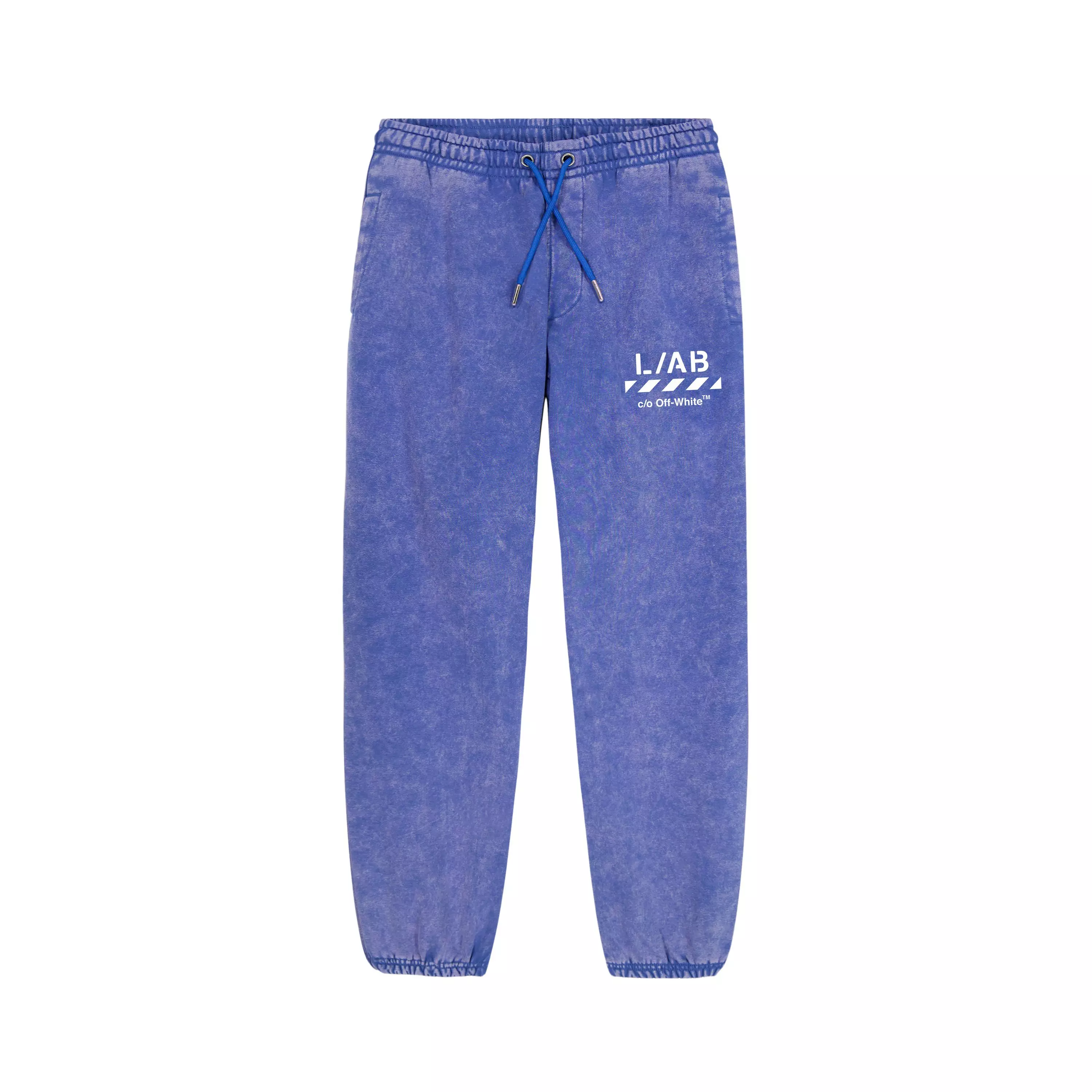 L/AB c/o Off-White Big Boys' Diagonal Garment Wash Joggers - BLUE